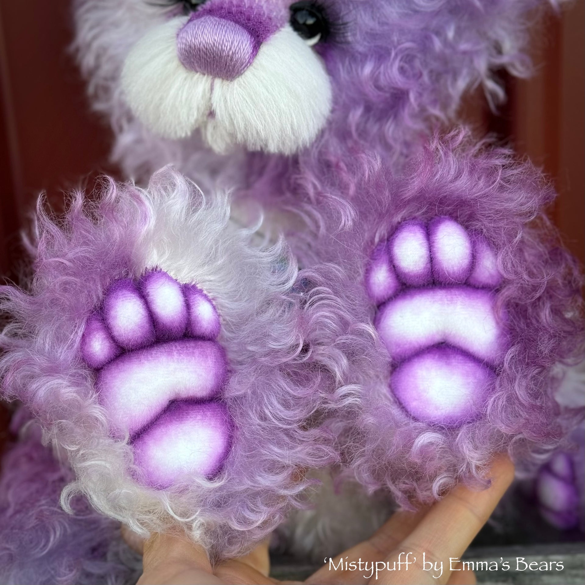 Mistypuff - 13" Hand-Dyed Curlylocks Mohair Bear by Emma's Bears - OOAK