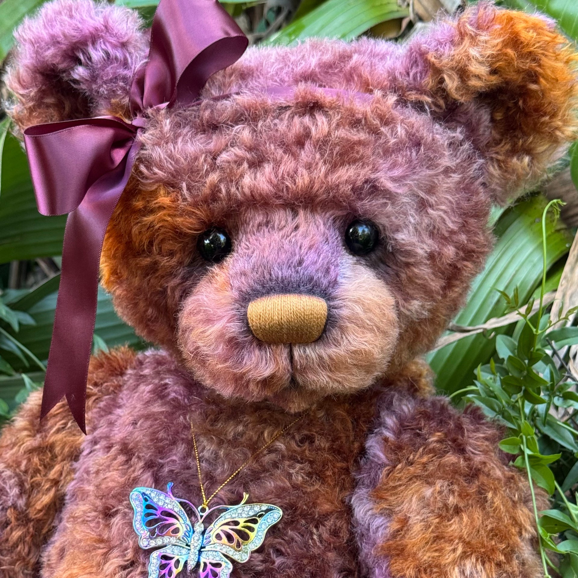 Aubrey - 29" hand dyed curly kid mohair bear by Emmas Bears - OOAK
