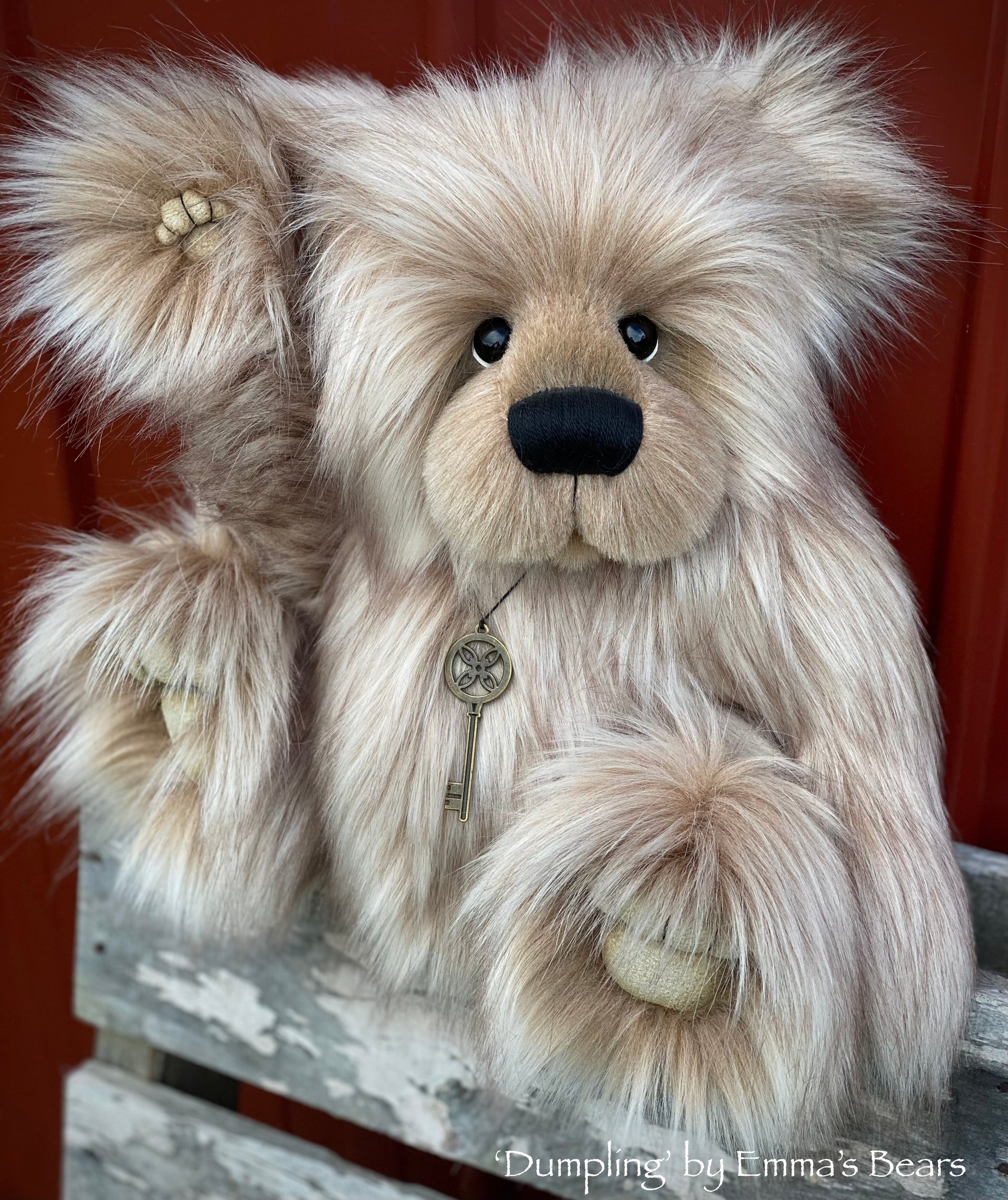 Dumpling - 16" faux fur bear by Emmas Bears - OOAK