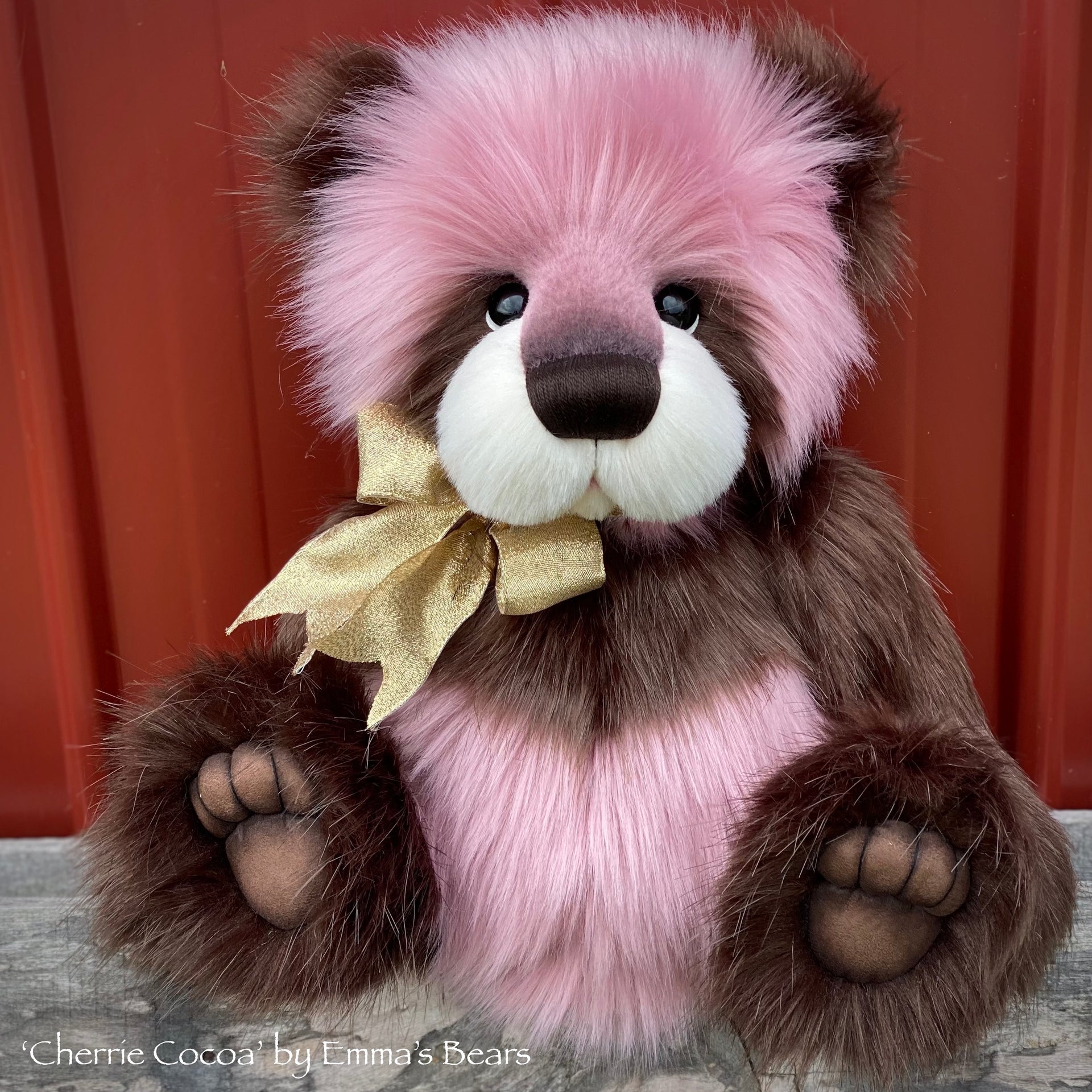 Cherrie Cocoa - 17" faux fur bear by Emmas Bears - OOAK