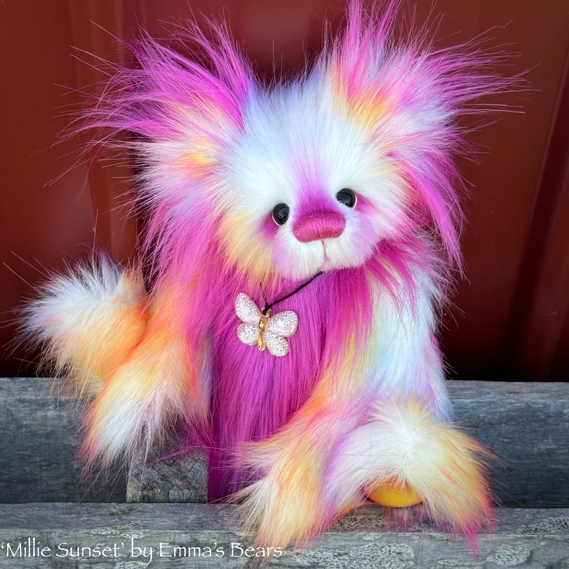 Millie Sunset - 9" faux fur Artist Bear by Emma's Bears - OOAK