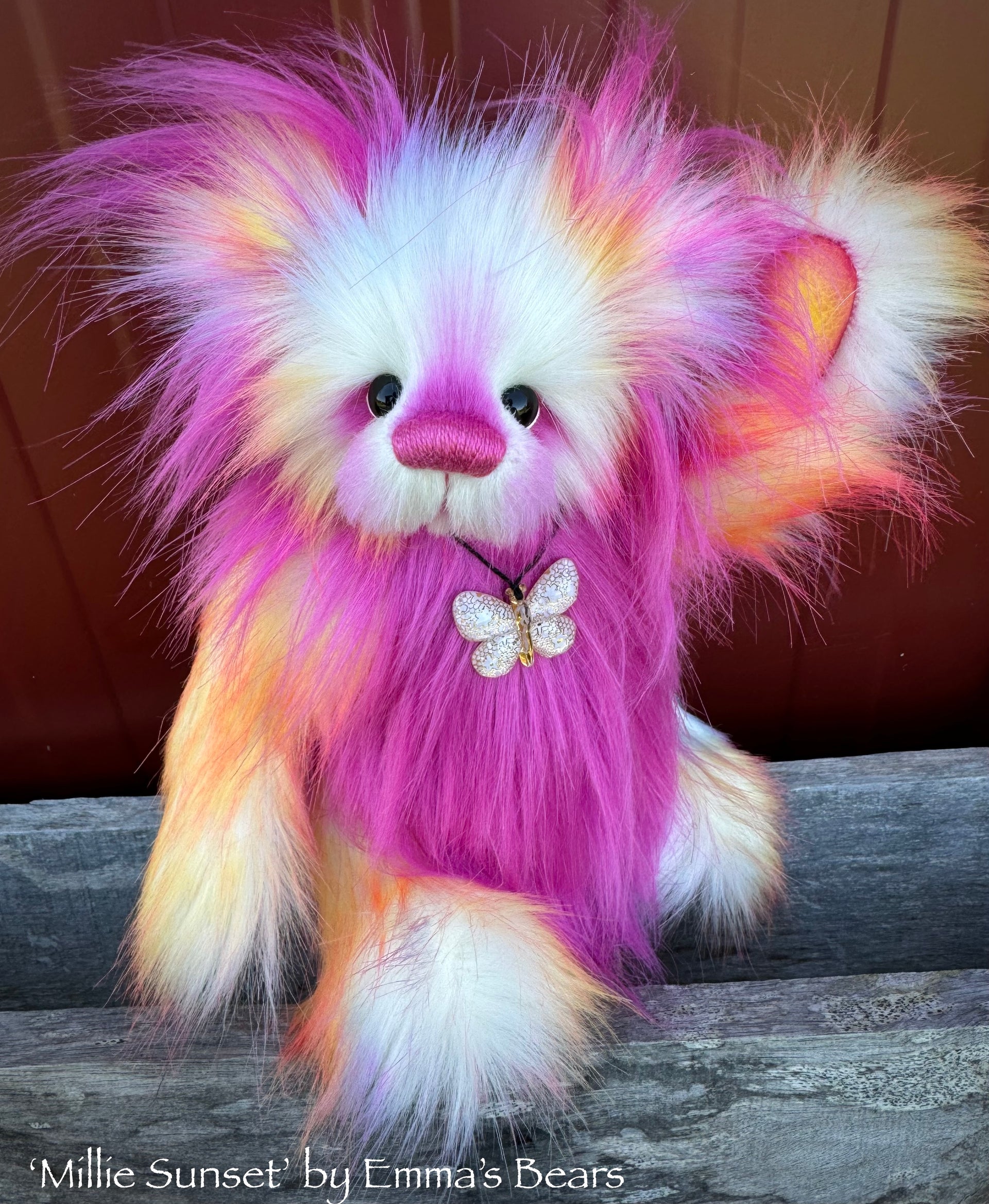 Millie Sunset - 9" faux fur Artist Bear by Emma's Bears - OOAK