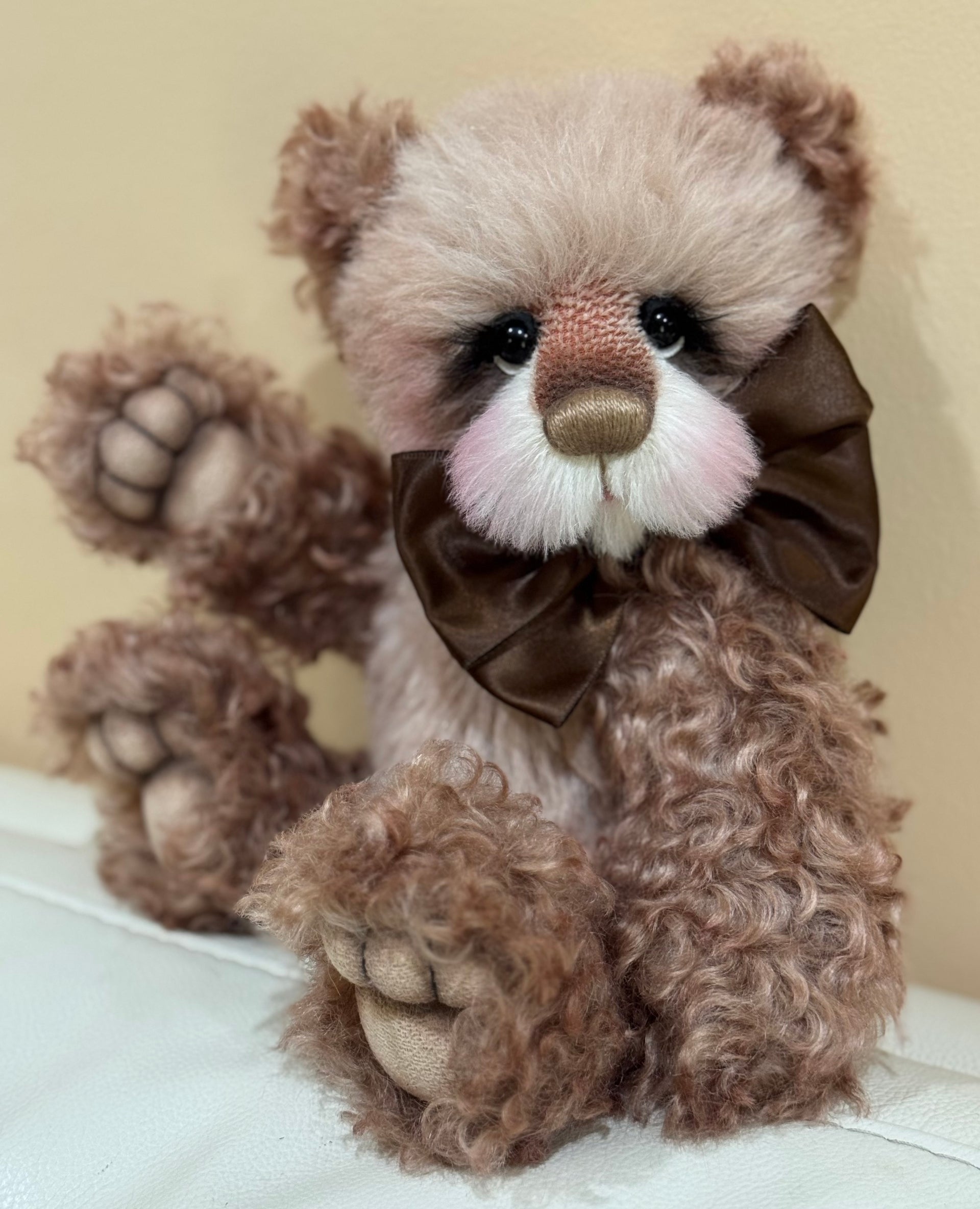 Angus-Acorn - 11" Hand-dyed curly kid mohair Artist Bear by Emma's Bears - OOAK