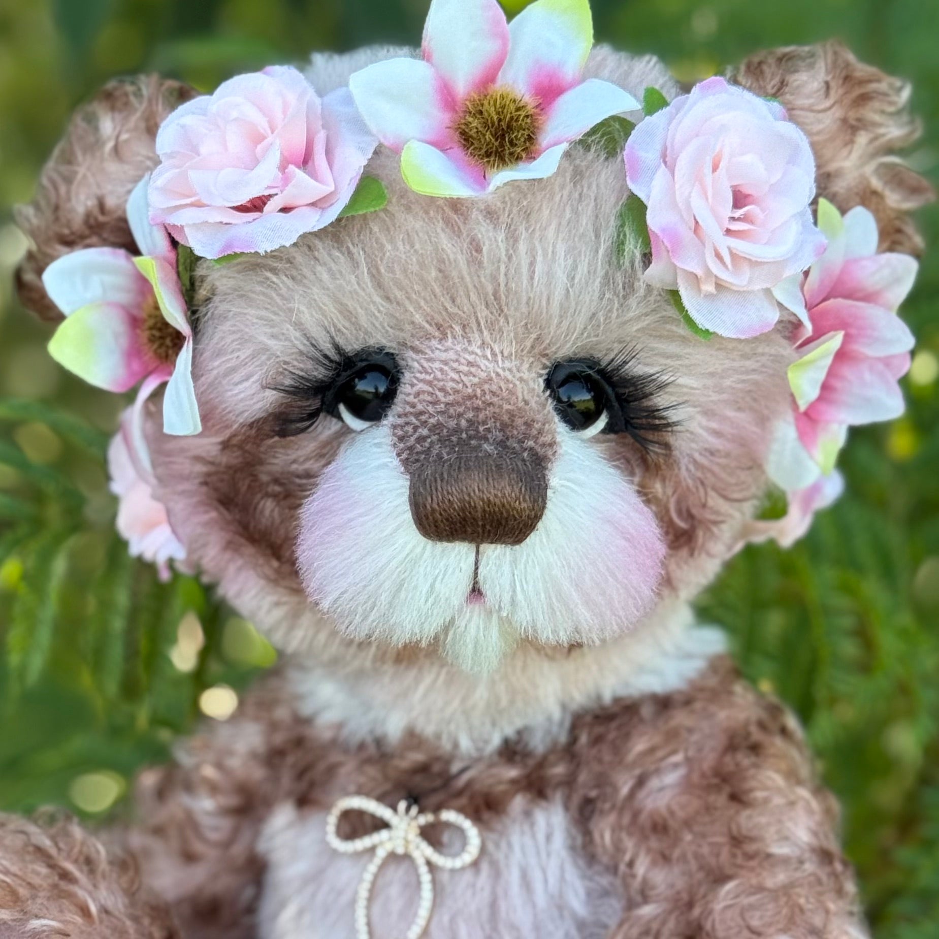 Daisy-Grace - 14" Hand-dyed alpaca and curly kid mohair Artist Bear by Emma's Bears - OOAK