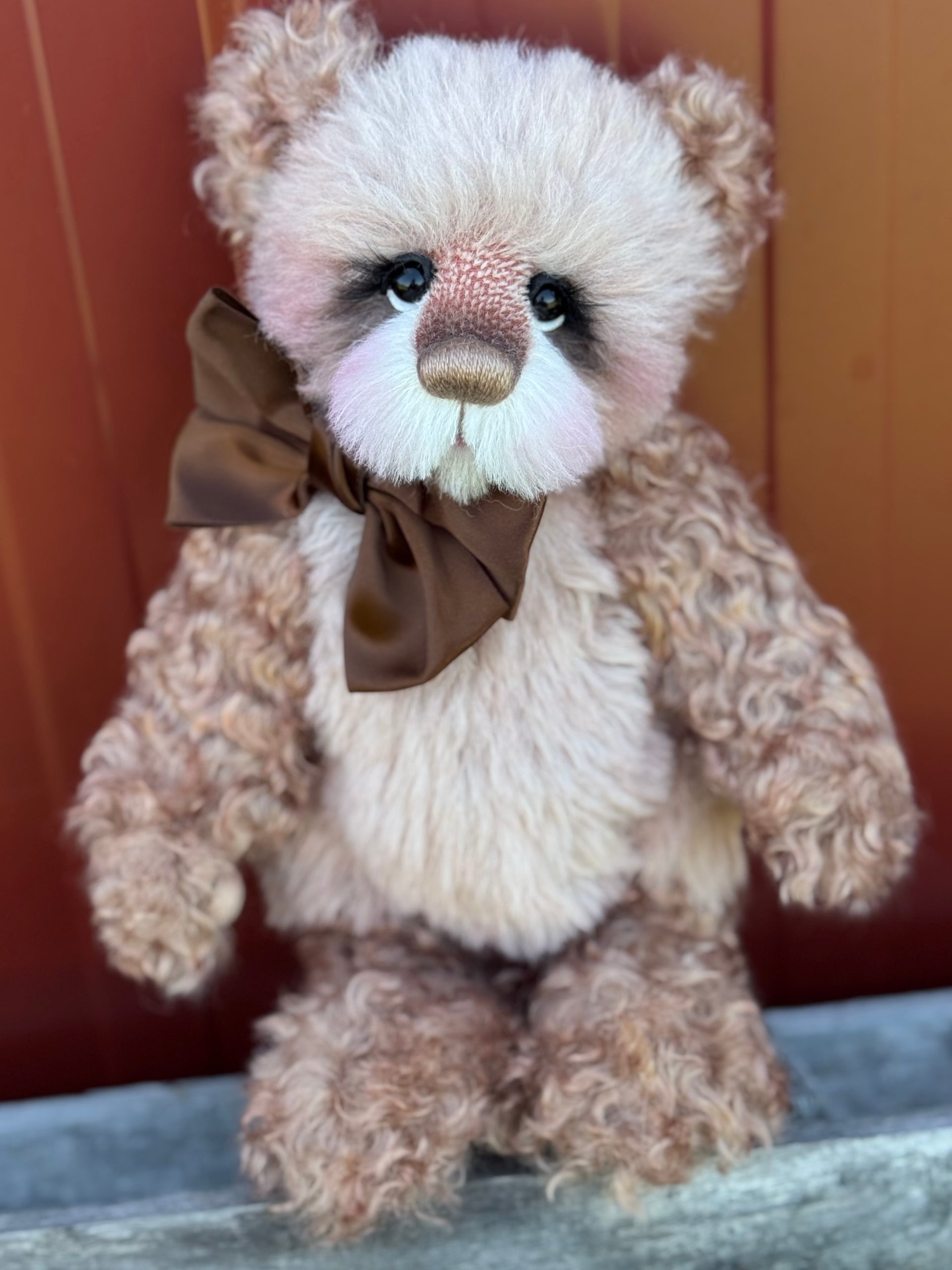 Angus-Acorn - 11" Hand-dyed curly kid mohair Artist Bear by Emma's Bears - OOAK