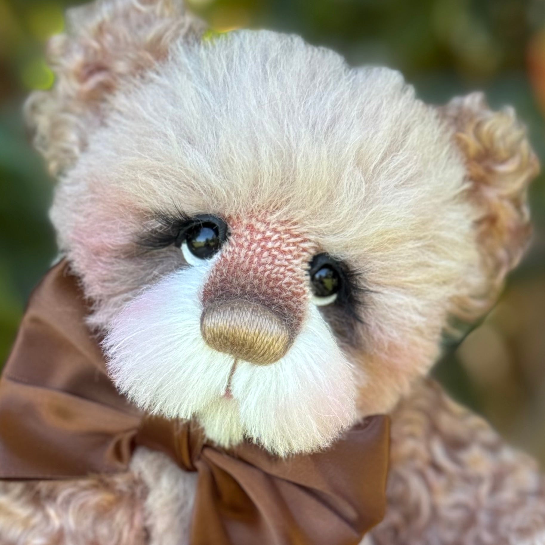 Angus-Acorn - 11" Hand-dyed curly kid mohair Artist Bear by Emma's Bears - OOAK
