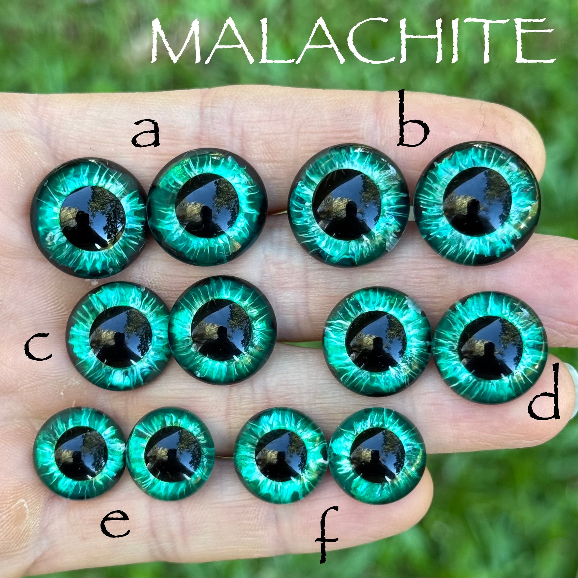 Hand Painted Eyes - Malachite