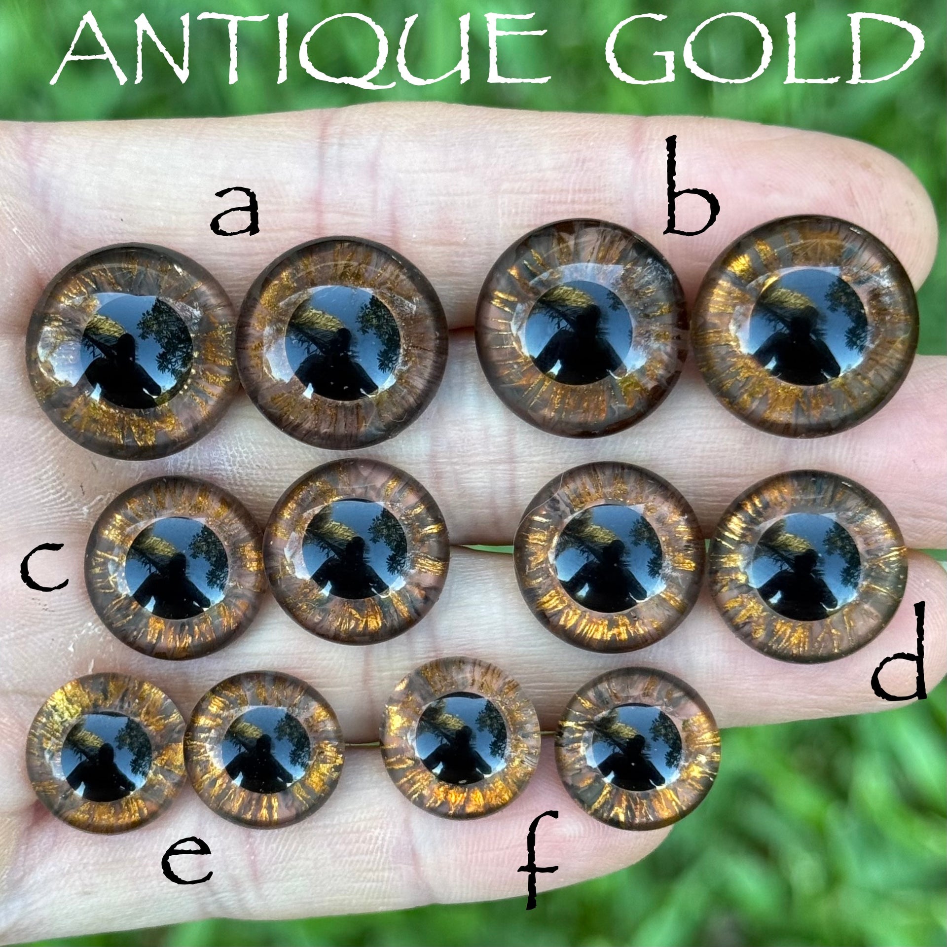 Hand Painted Eyes - Antique Gold