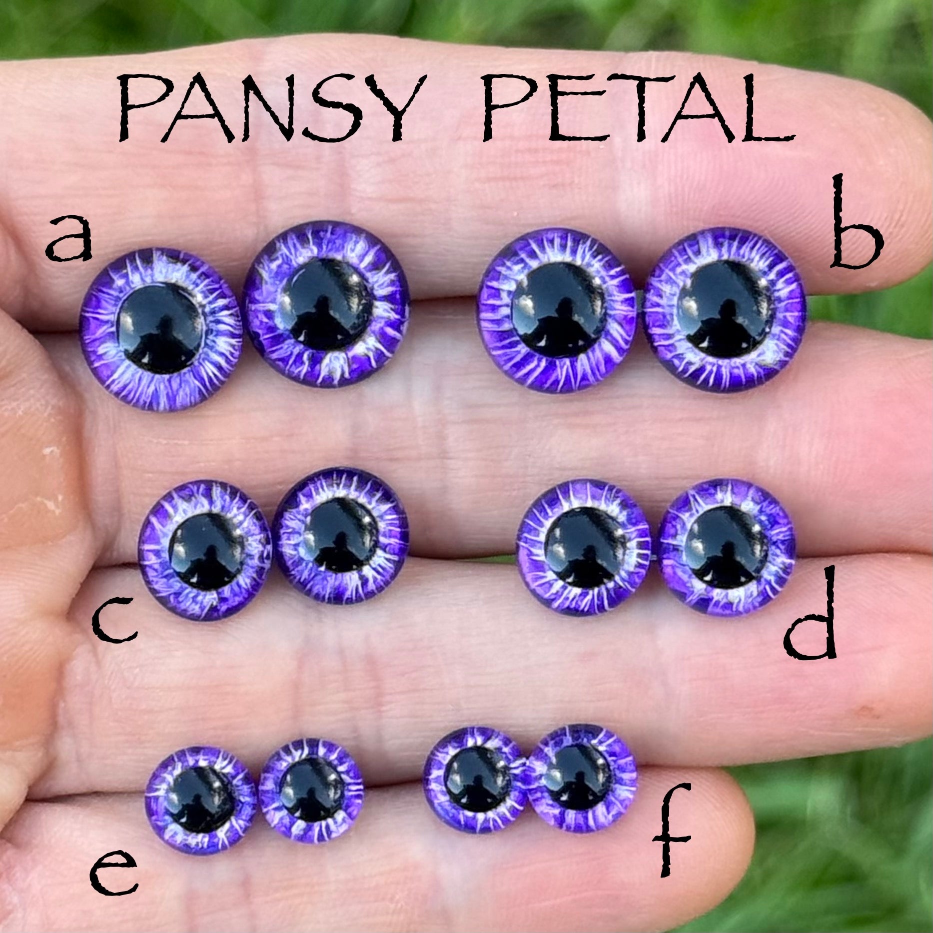 Hand Painted Eyes - Pansy Petal