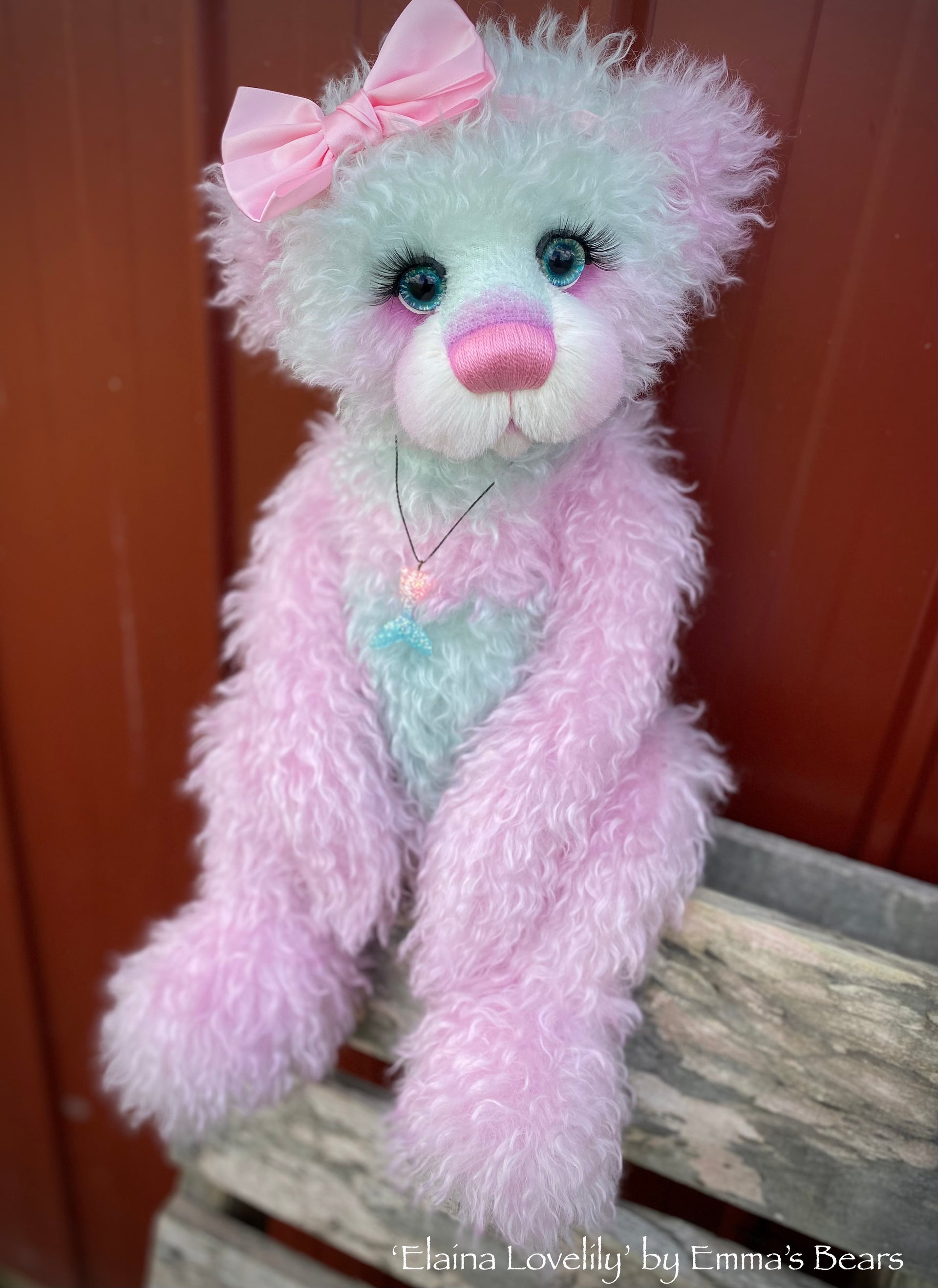 Elaina Lovelily - 21" Hand-dyed Mohair Artist Bear by Emmas Bears - OOAK