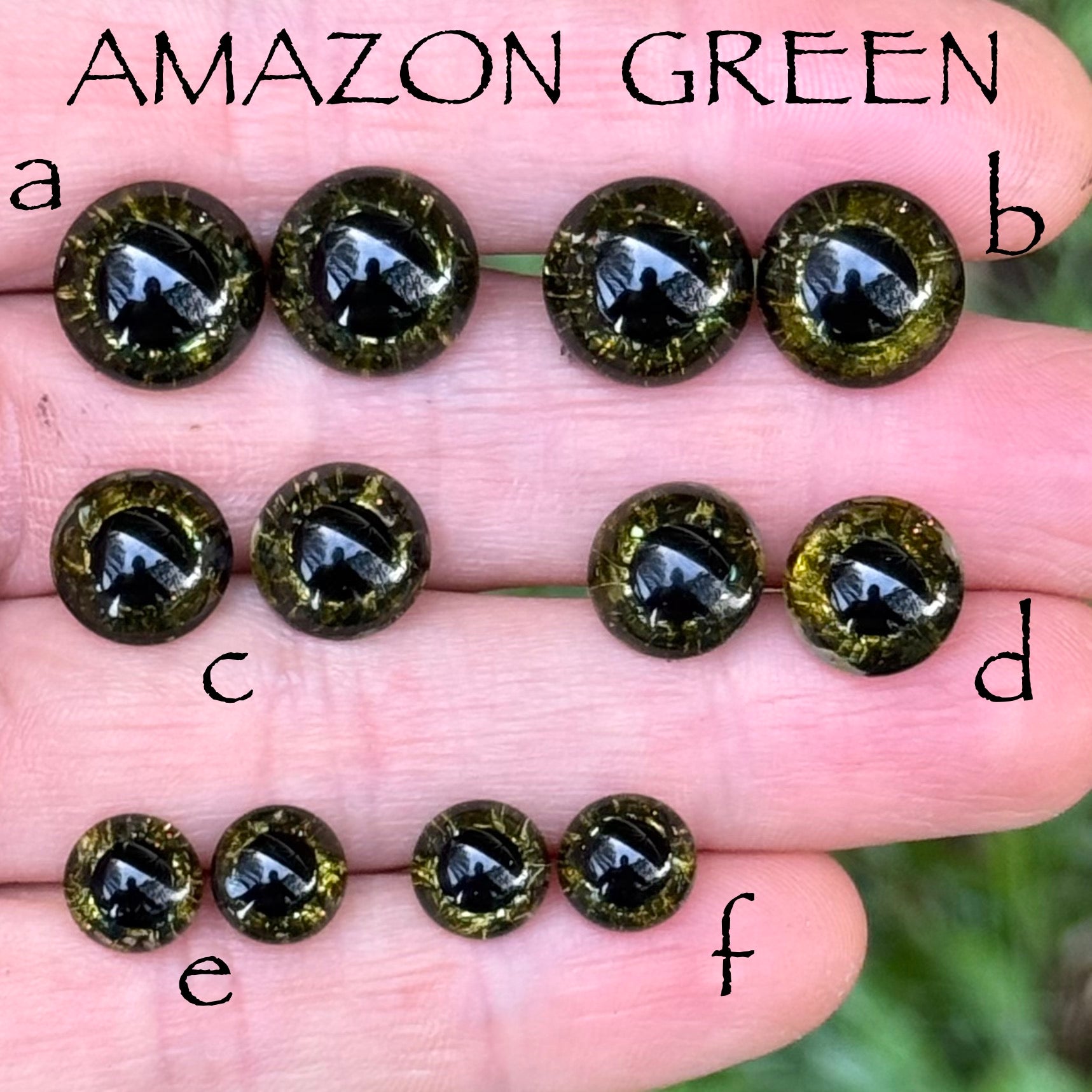 Hand Painted Eyes - Amazon Green