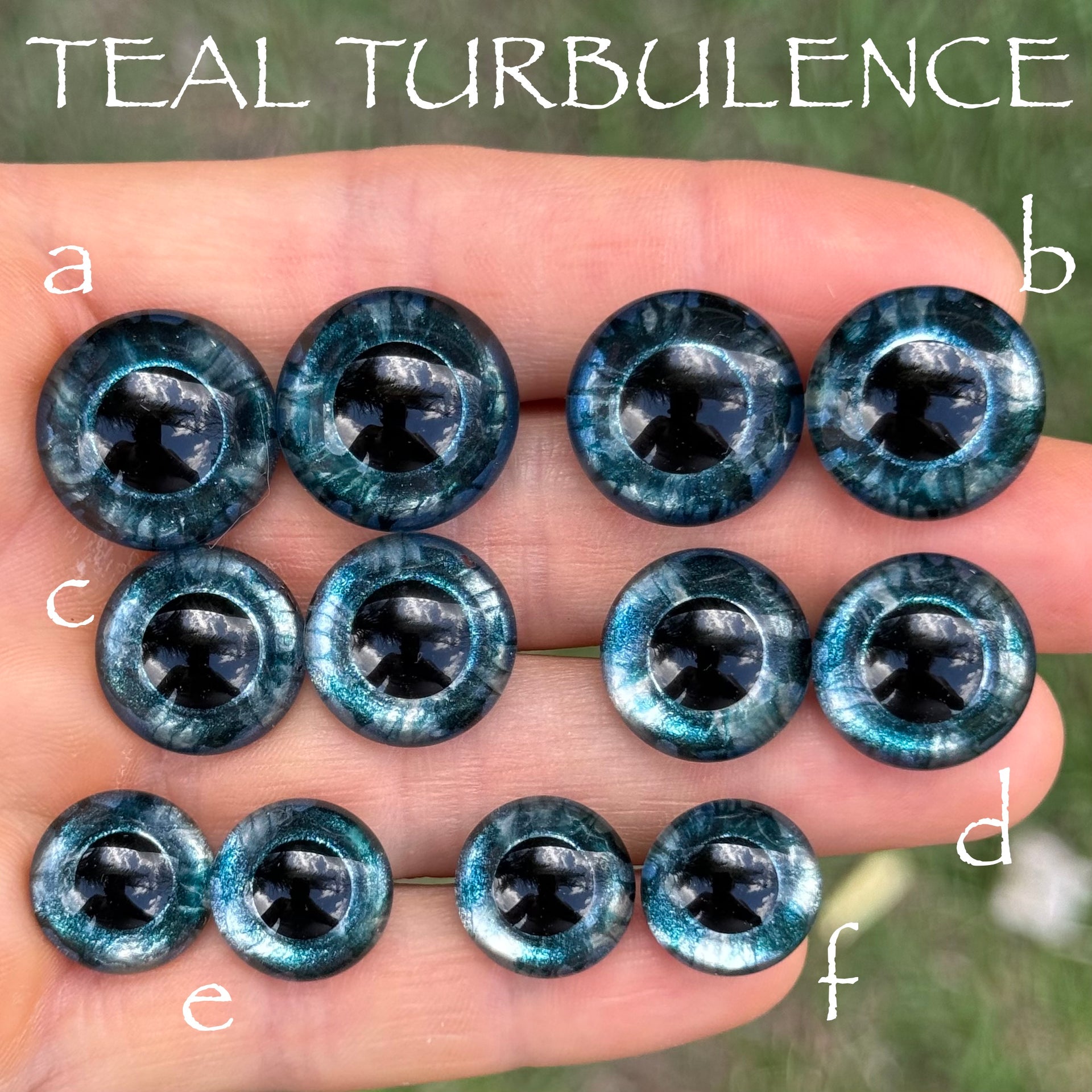 Hand Painted Eyes - Teal Turbulence