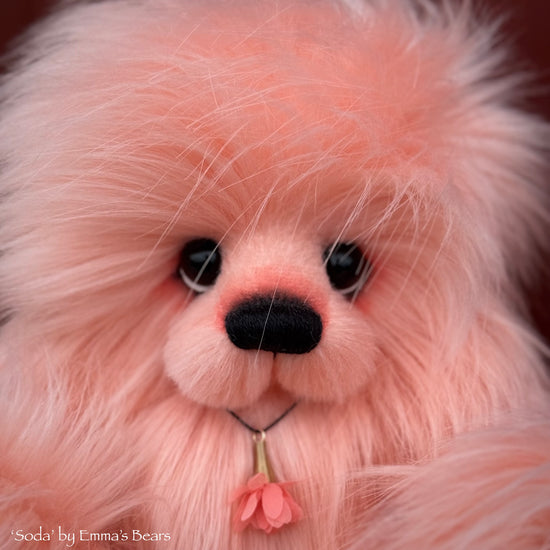 Soda - 13.5" Peach Faux Fur Artist Bear by Emma's Bears - OOAK