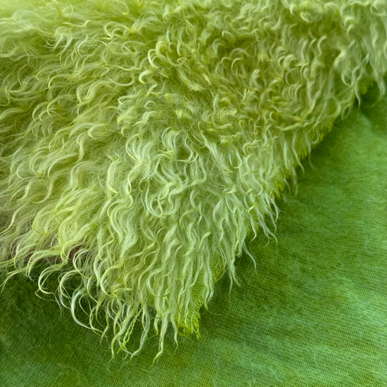 Curlylocks Mohair - Hand Dyed Lime Green - Fat 1/8m - JUL020