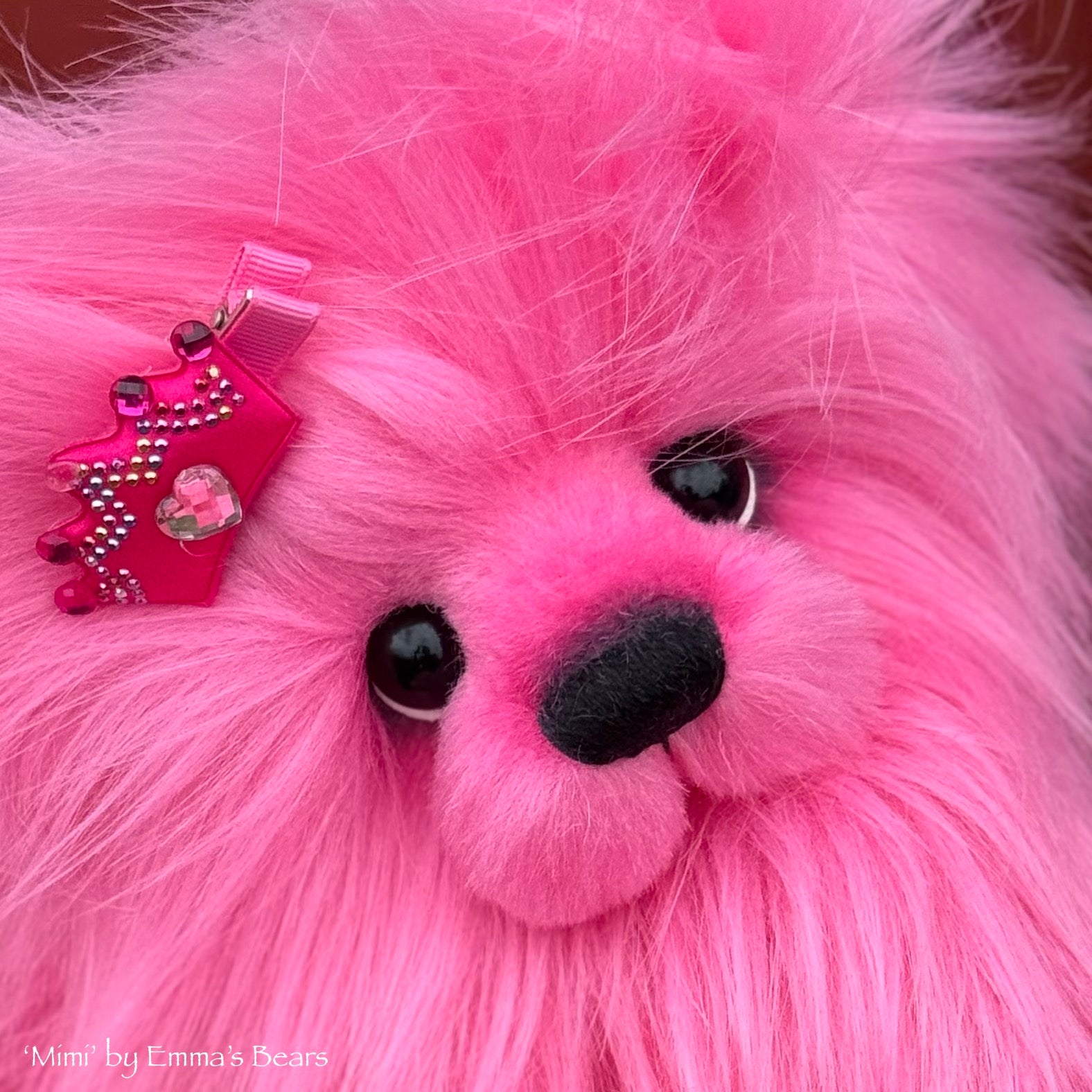 Mimi - 13.5" Pink Faux Fur Artist Bear by Emma's Bears - OOAK