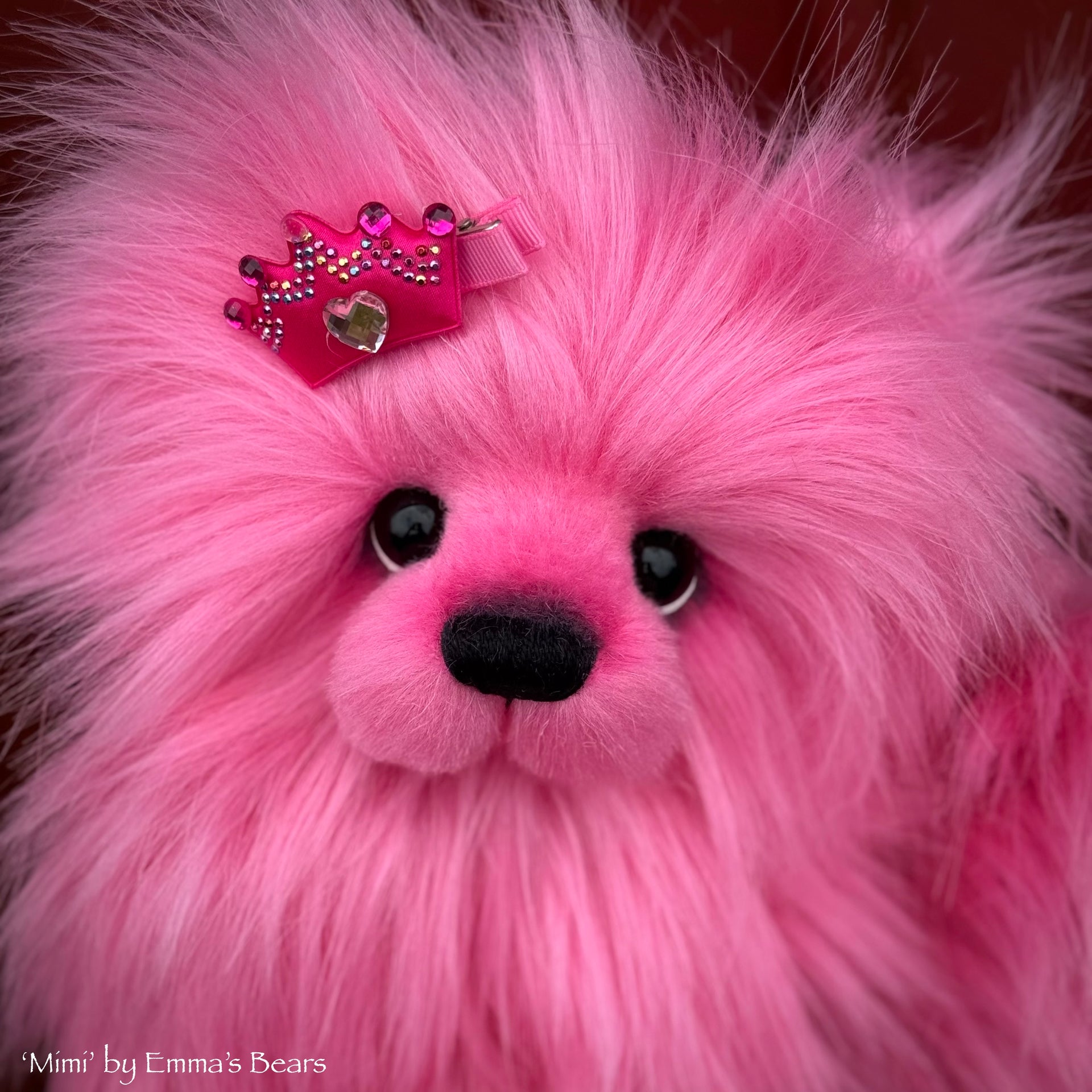 Mimi - 13.5" Pink Faux Fur Artist Bear by Emma's Bears - OOAK