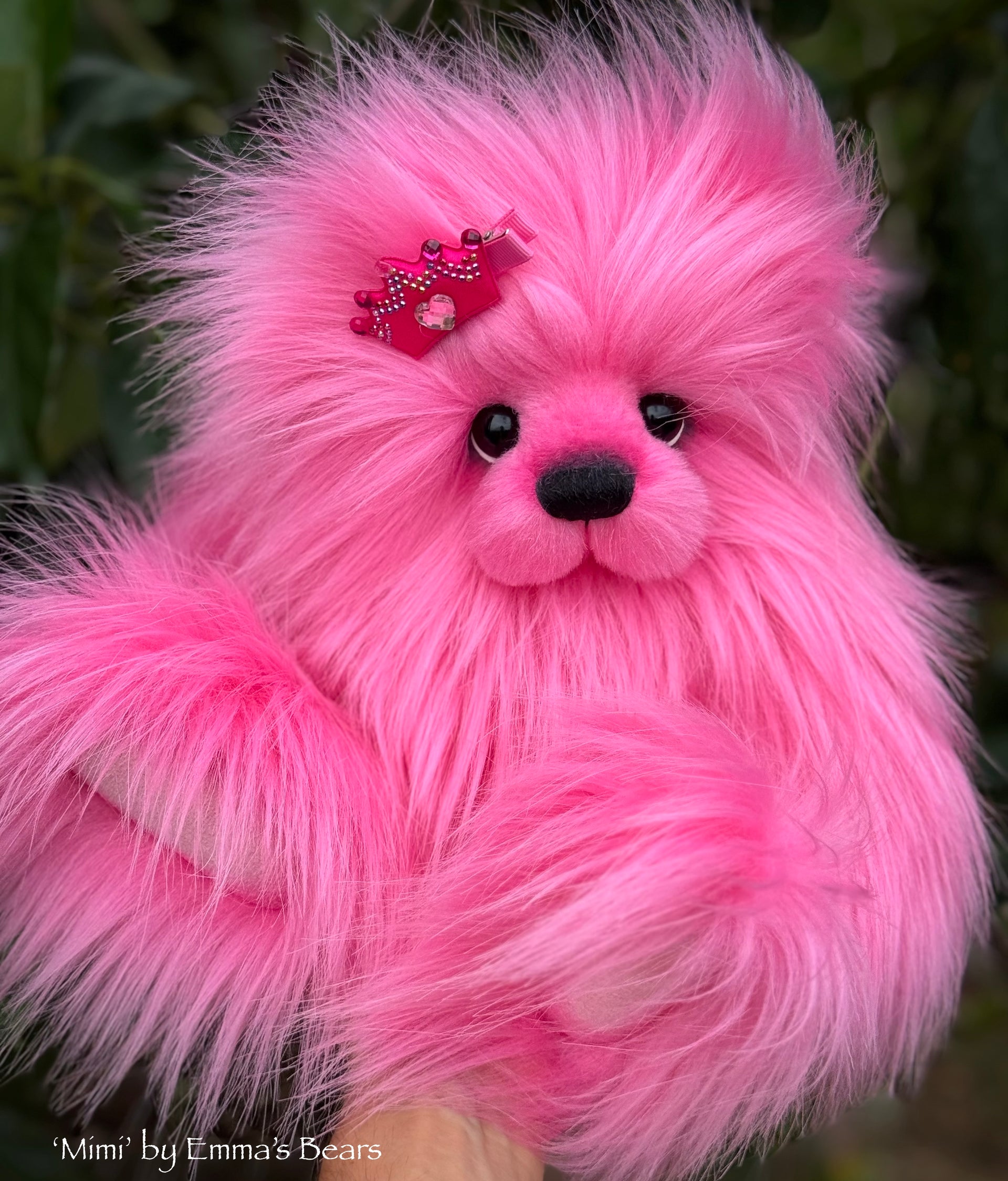 Mimi - 13.5" Pink Faux Fur Artist Bear by Emma's Bears - OOAK