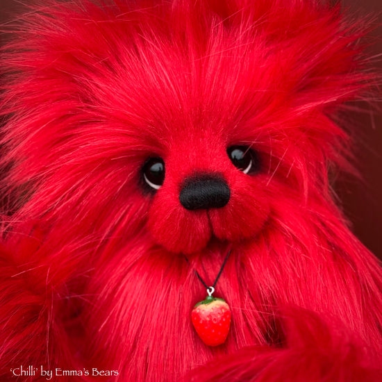 KITS - 13.5" Chilli RED Faux Fur Bear