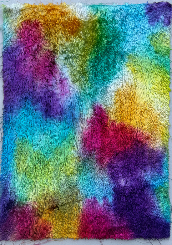 Textured Viscose - Hand Dyed Rainbow Clouds - Fat 1/8m - JUL047
