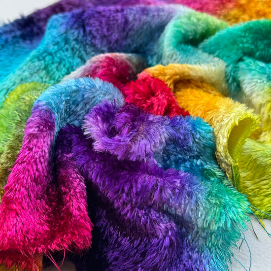 Textured Viscose - Hand Dyed Rainbow Clouds - Fat 1/8m - JUL047