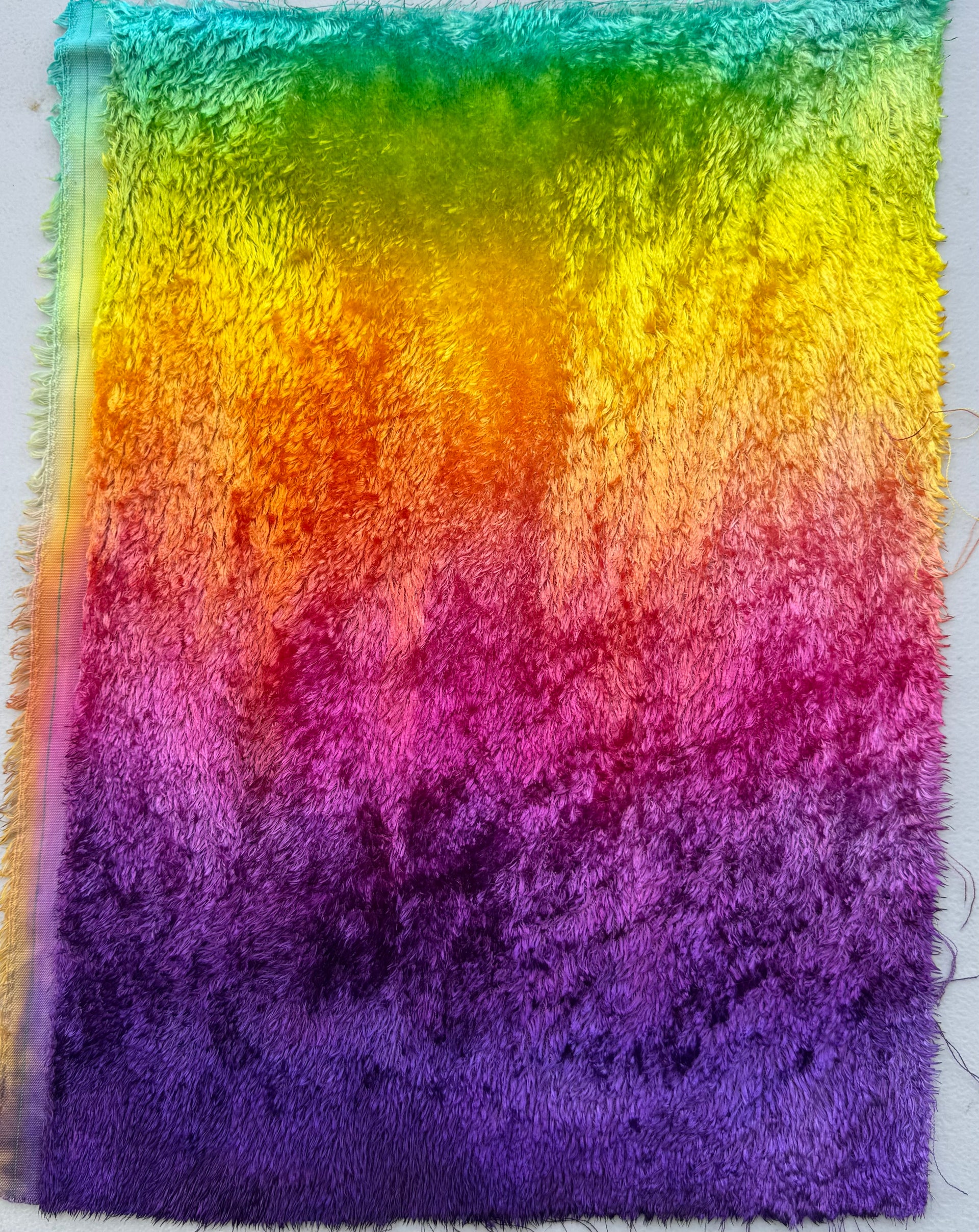 Textured Viscose - Hand Dyed Rainbow - Fat 1/8m - JUL048