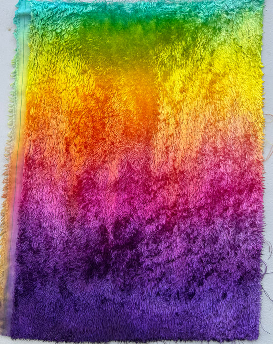 Textured Viscose - Hand Dyed Rainbow - Fat 1/8m - JUL048