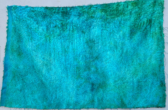 Textured Viscose - Hand Dyed Turquoise Lime Batik - Fat 1/4m - JUL049