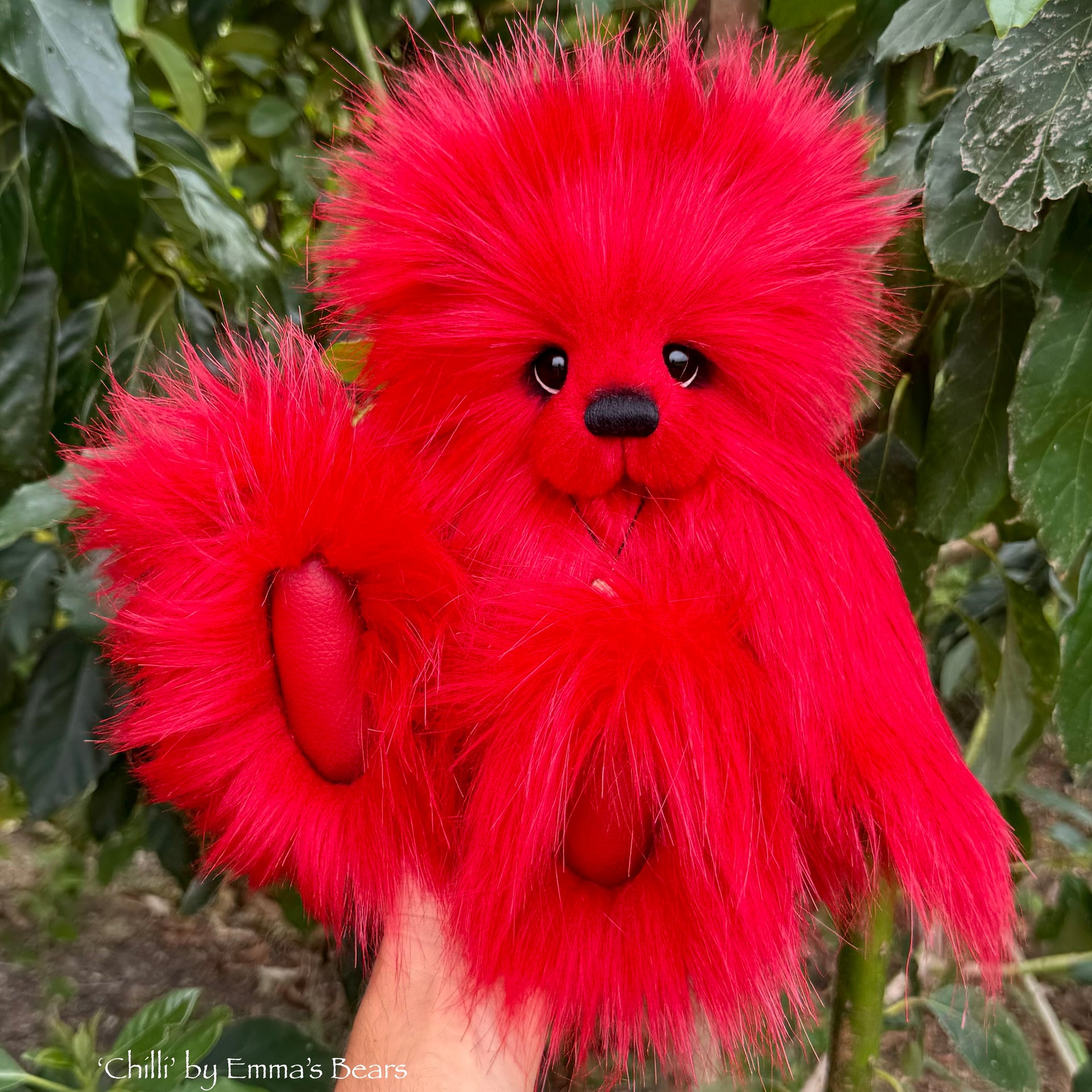 Chilli - 13.5" Red Faux Fur Artist Bear by Emma's Bears - OOAK