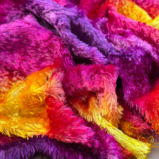 Textured Viscose - Hand Dyed Sunset Orbs - Fat 1/4m - JUL052