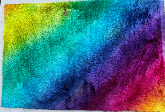 Textured Viscose - Hand Dyed Cool Rainbow - Fat 1/4m - JUL053