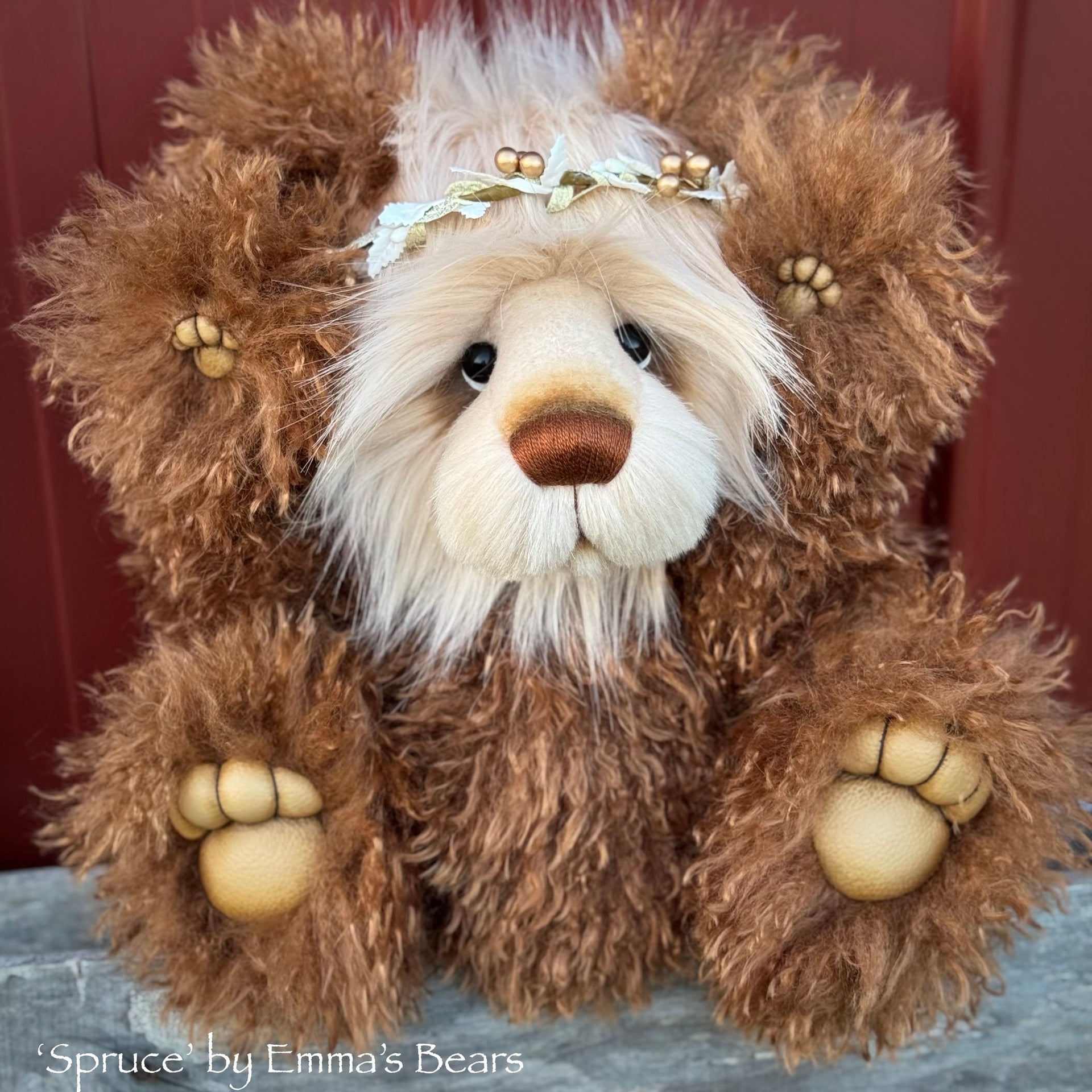 Spruce - 16" Faux Fur Christmas Artist Bear by Emmas Bears - OOAK