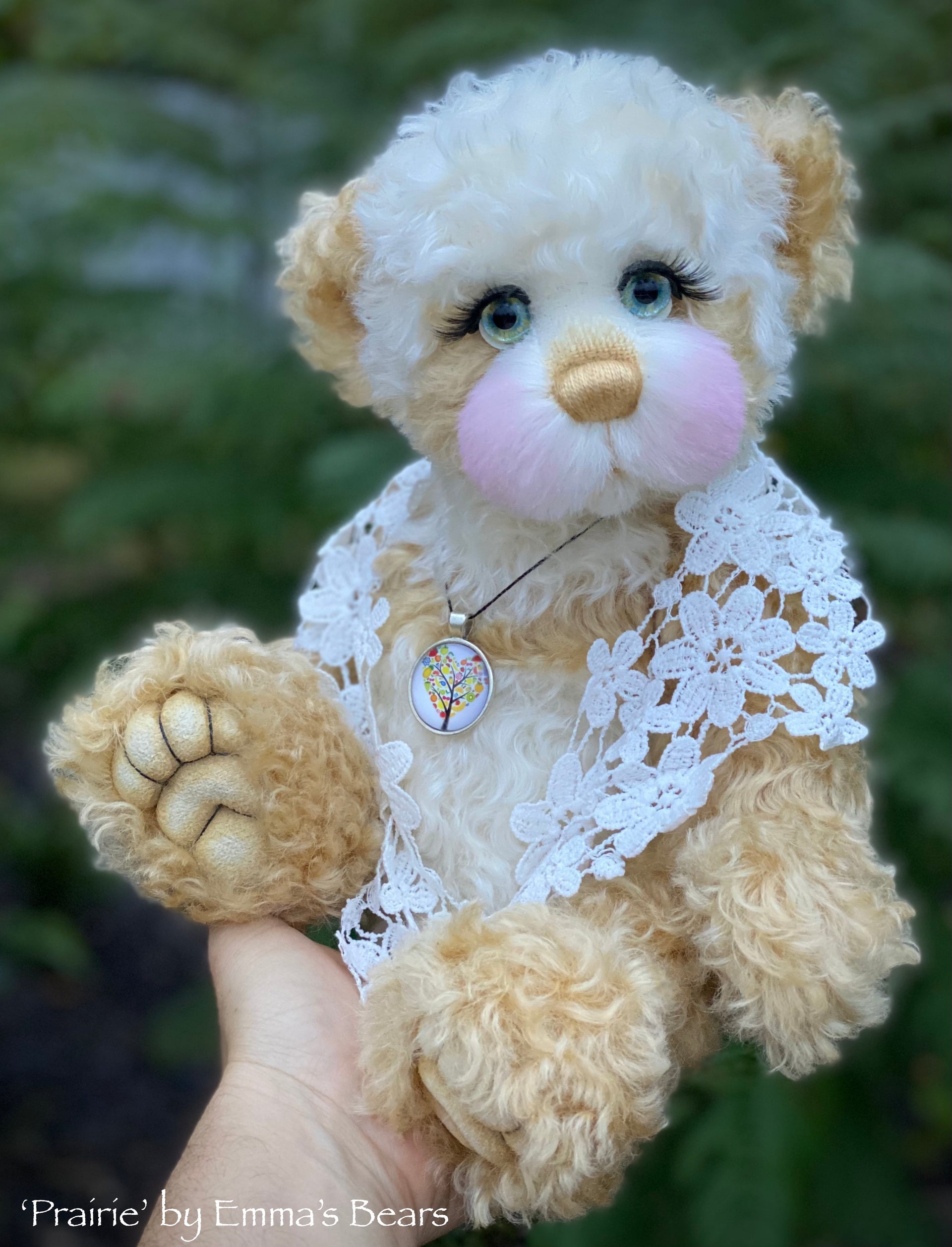 Prairie - 15" Curly Kid Mohair and Alpaca artist bear by Emma's Bears - OOAK