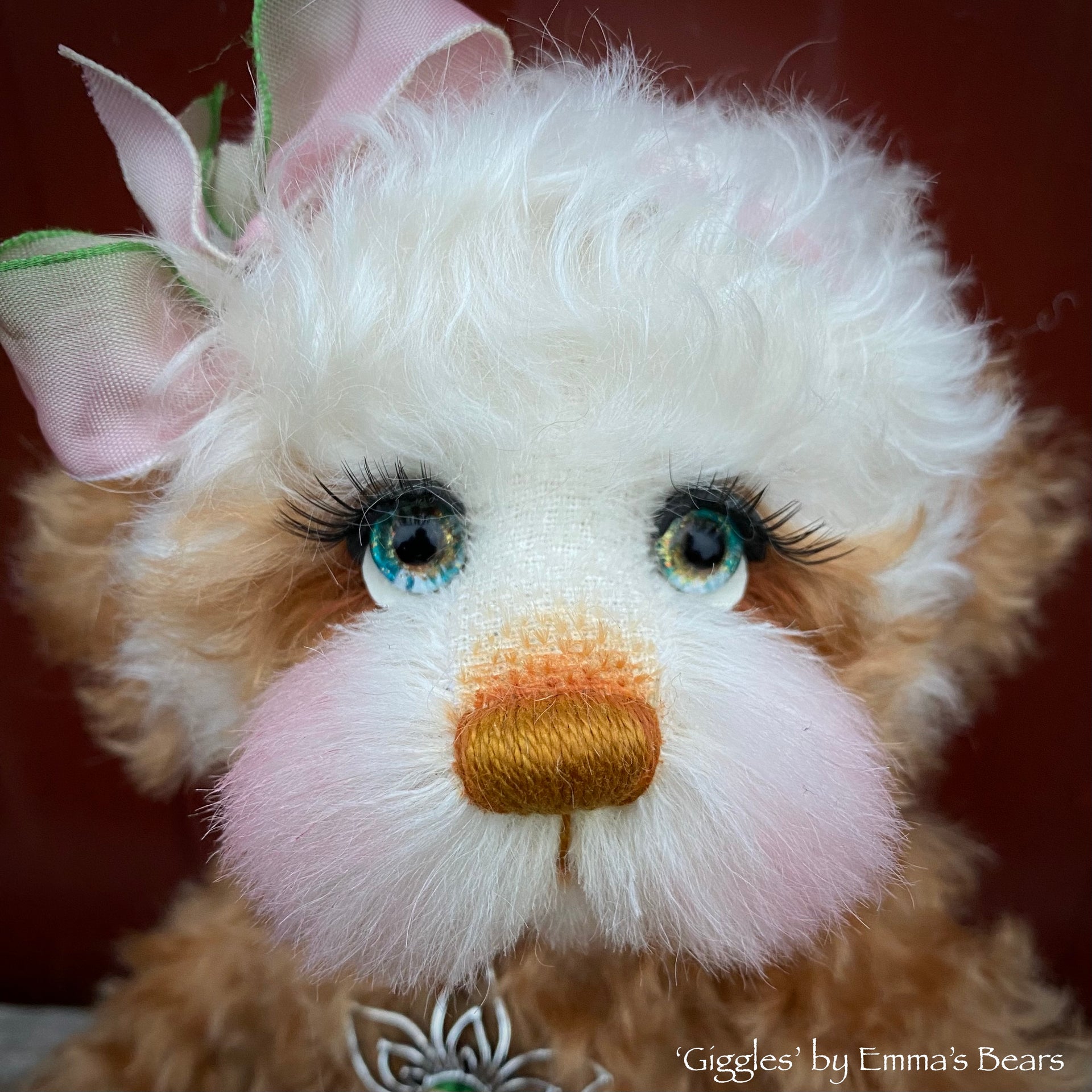 Giggles - 12" Curly Kid Mohair and Alpaca artist bear by Emma's Bears - OOAK