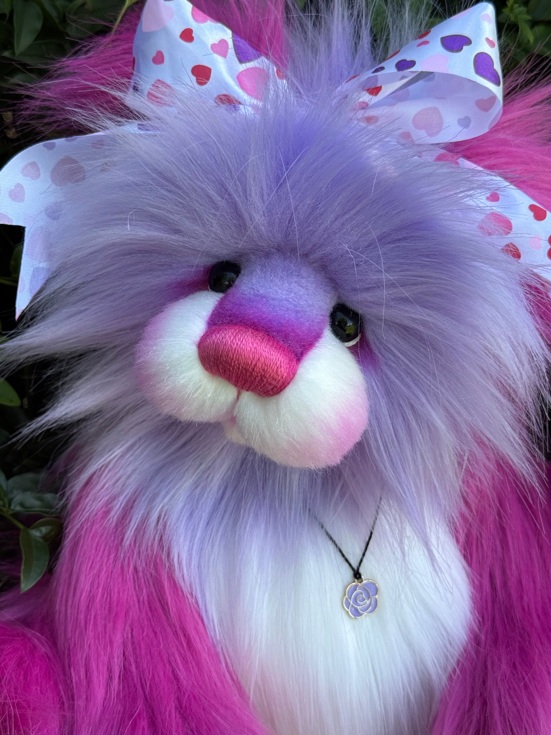Flutter-Rose - 14.5" faux fur Artist Bear by Emma's Bears - OOAK