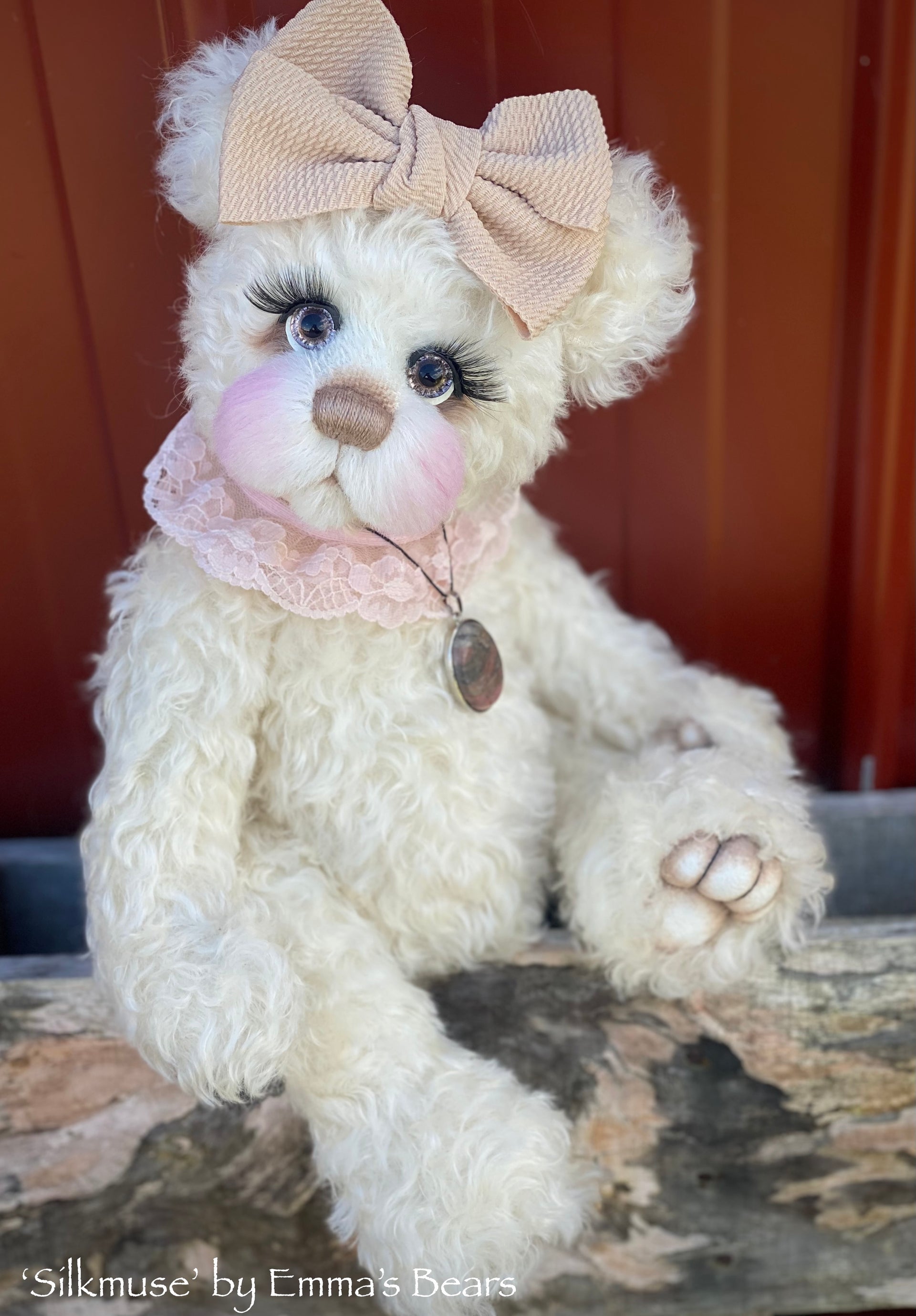 Silkmuse - 16" Curly Kid Mohair and Alpaca artist bear by Emma's Bears - OOAK