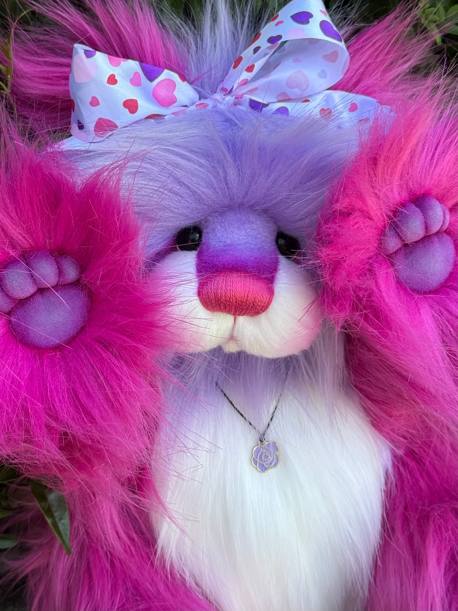 KITS - 14.5" Flutter-Rose faux fur bear