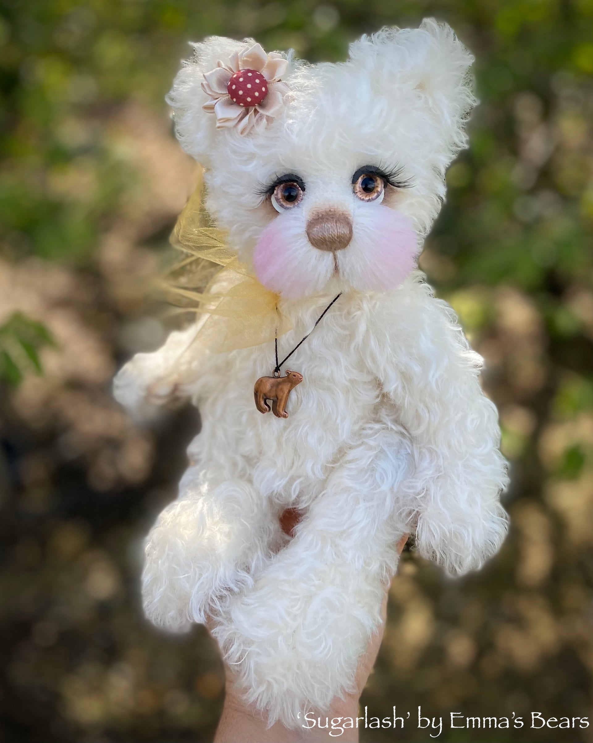 Sugarlash - 12" Curly Kid Mohair and Alpaca artist bear by Emma's Bears - OOAK