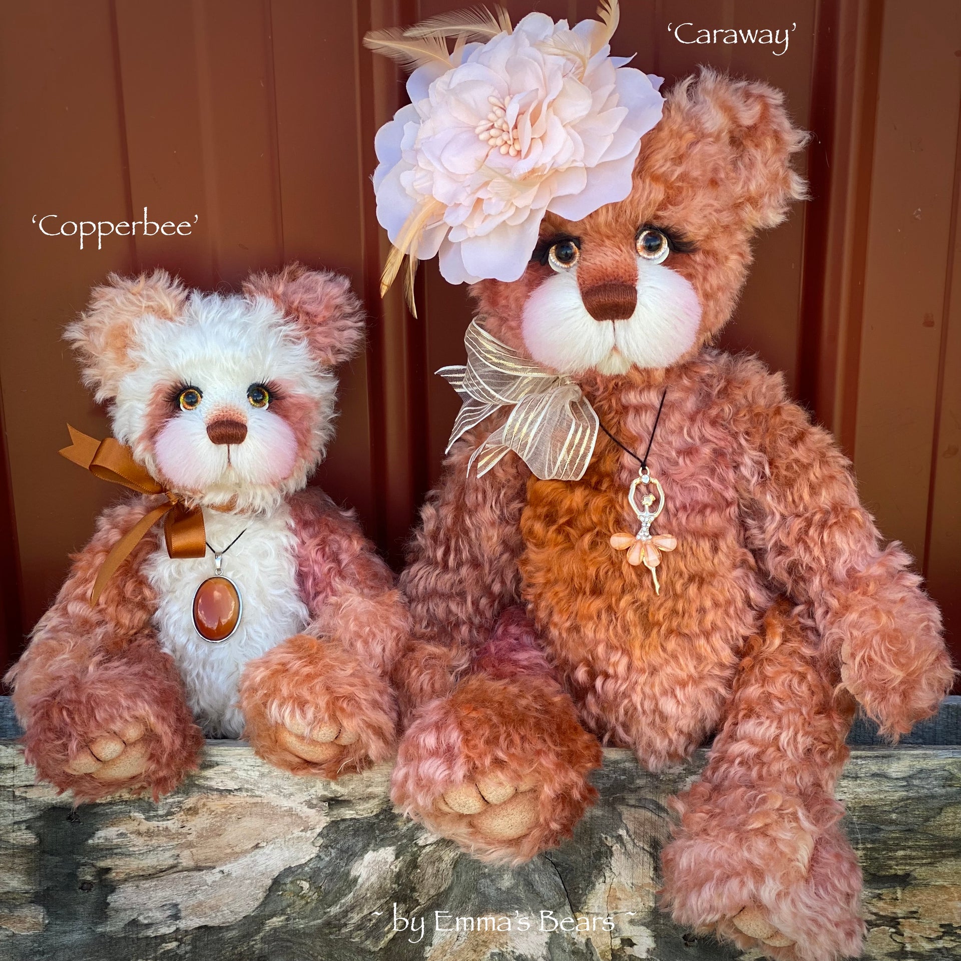 Copperbee - 12" Curly Kid Mohair and Alpaca artist bear by Emma's Bears - OOAK