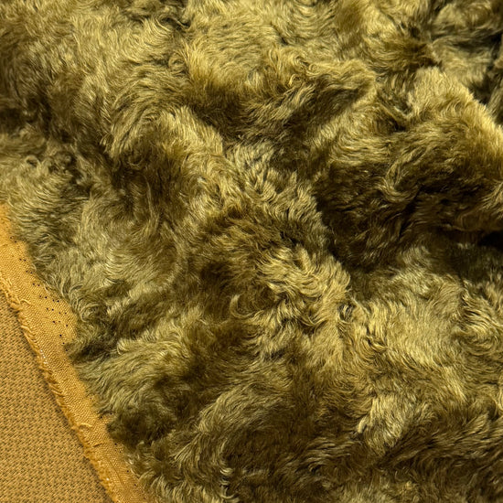 Olive Green - 20mm Swirl-effect Mohair/viscose blend