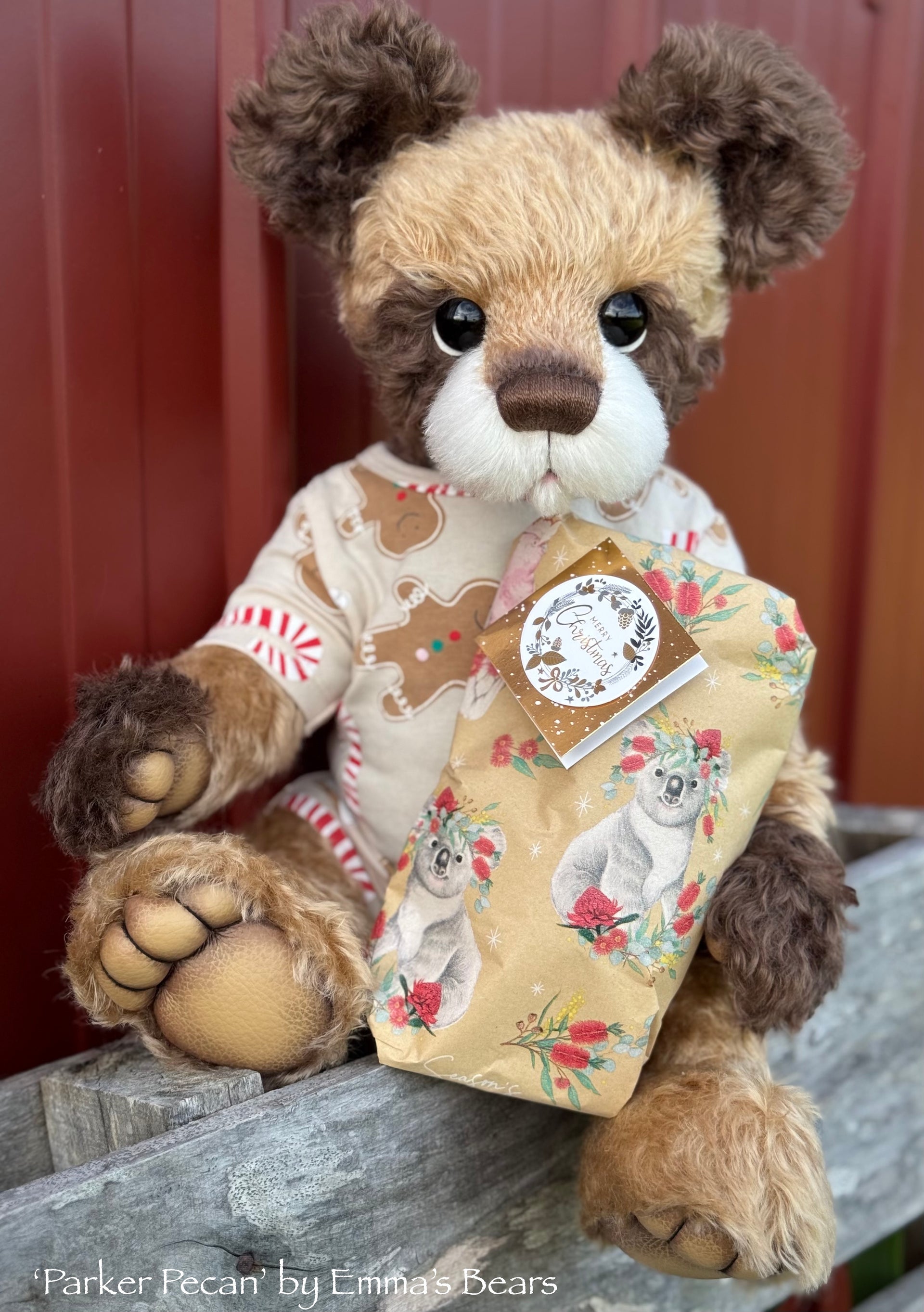 Parker Pecan - 19" Christmas 2024 Artist Bear by Emma's Bears - OOAK