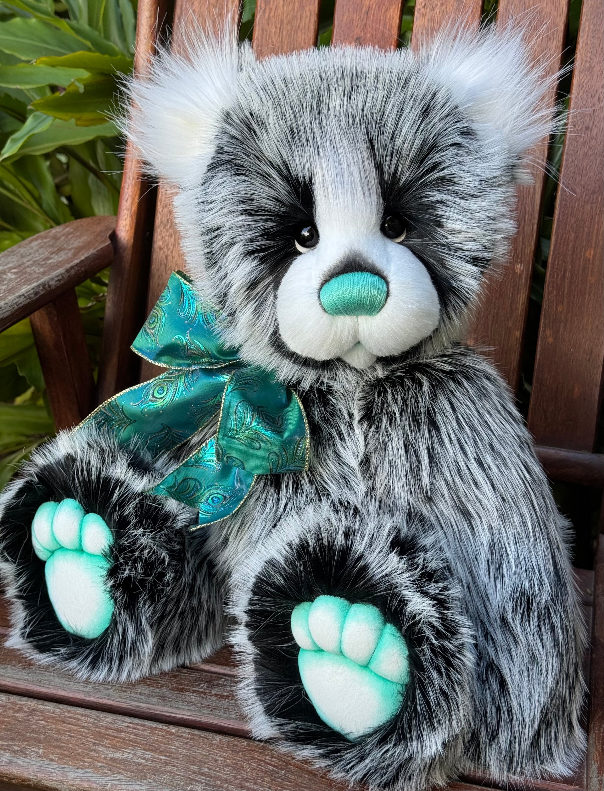 Peppermint Whisper - 25" faux fur bear by Emmas Bears - OOAK