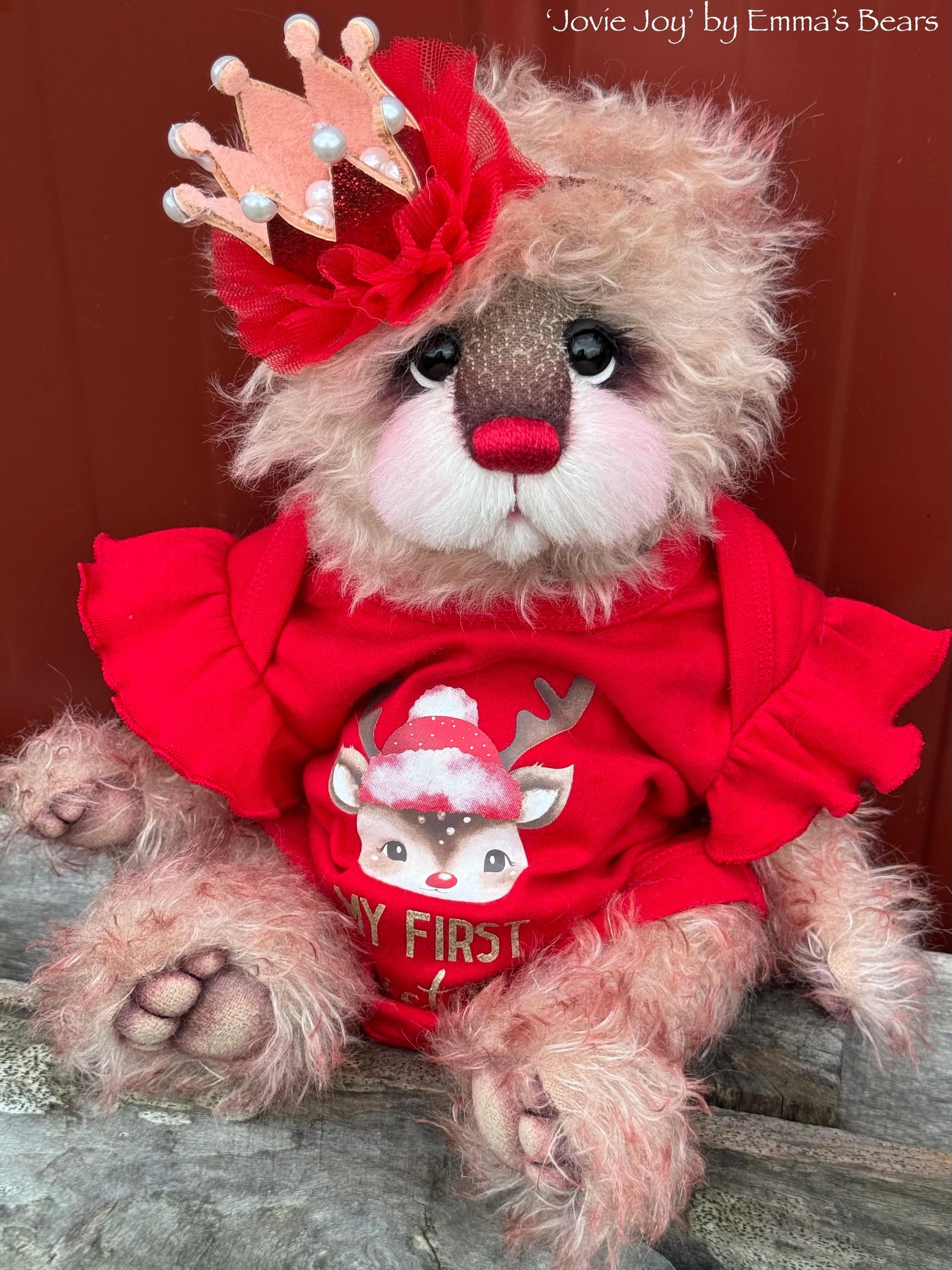 Jovie Joy - 13" Christmas 2024 Artist Bear by Emma's Bears - OOAK