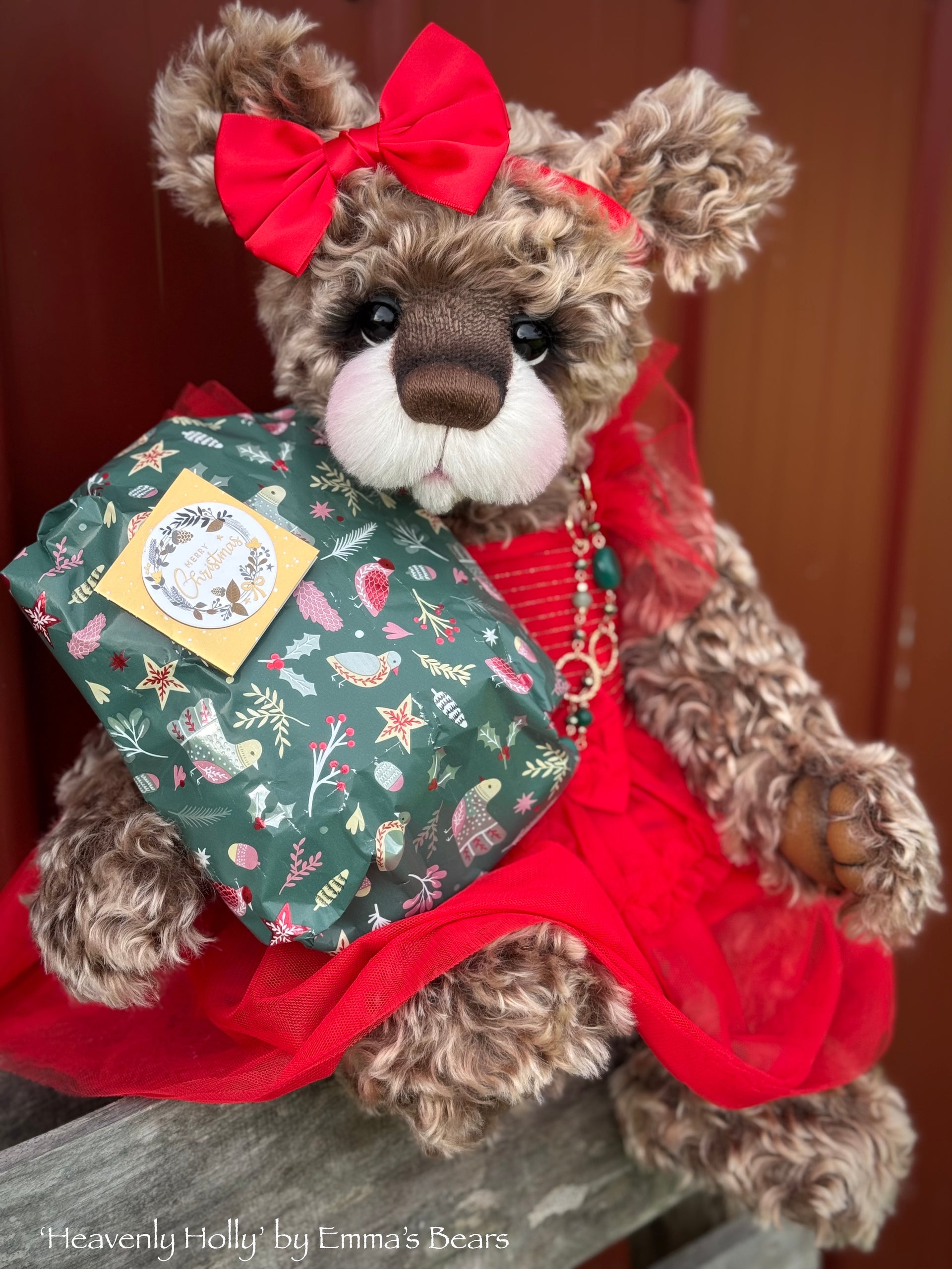 Heavenly Holly - 21" Christmas 2024 Artist Bear by Emma's Bears - OOAK