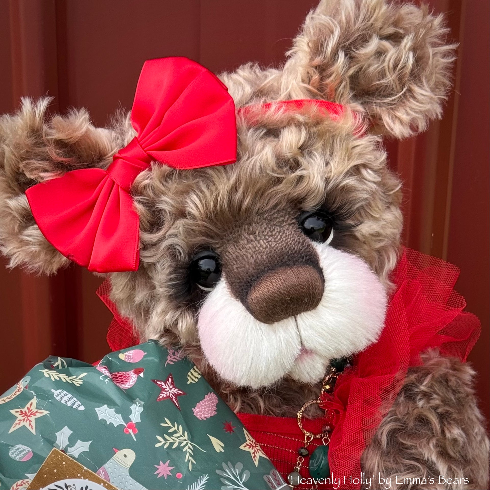 Heavenly Holly - 21" Christmas 2024 Artist Bear by Emma's Bears - OOAK