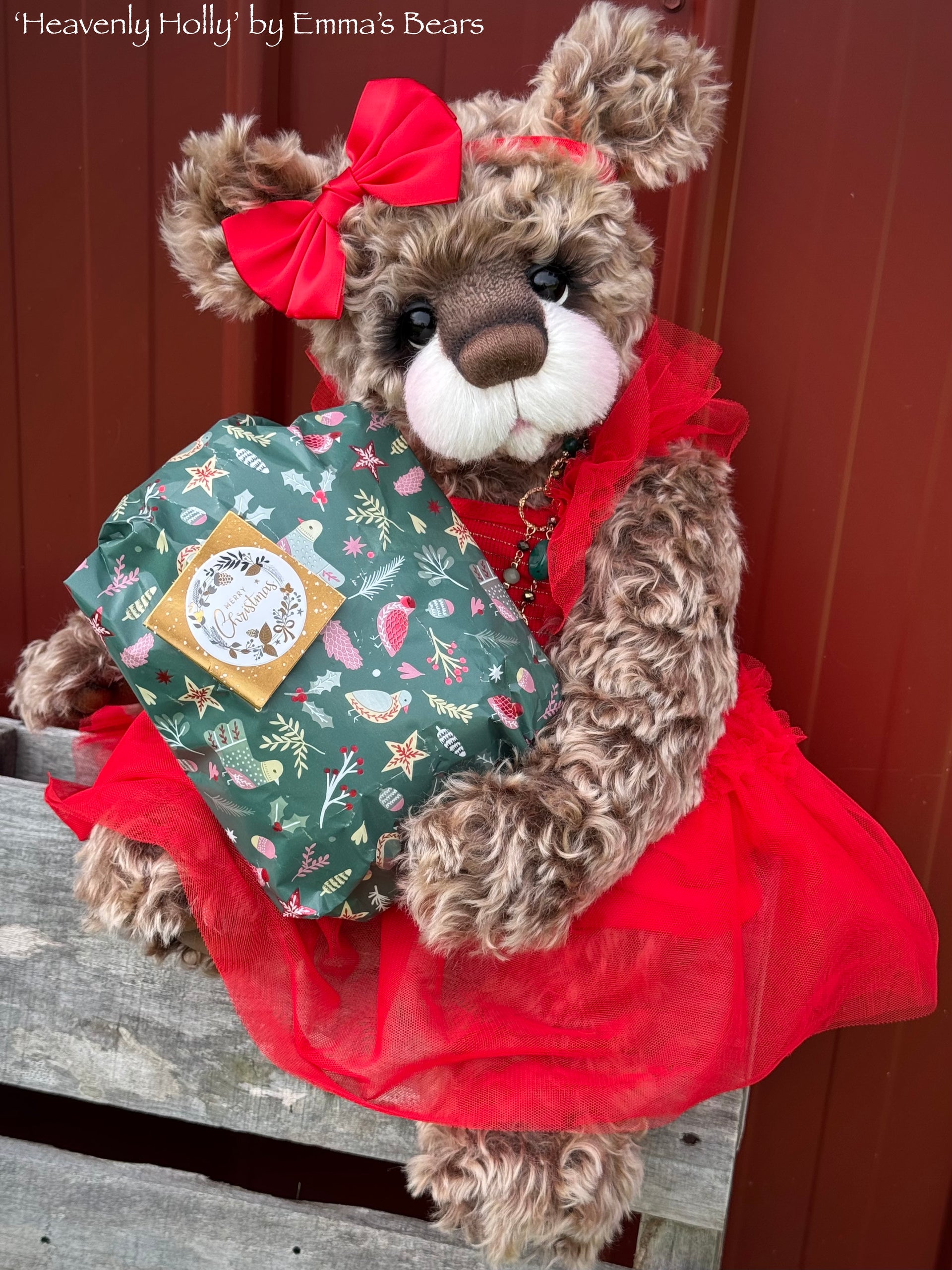 Heavenly Holly - 21" Christmas 2024 Artist Bear by Emma's Bears - OOAK