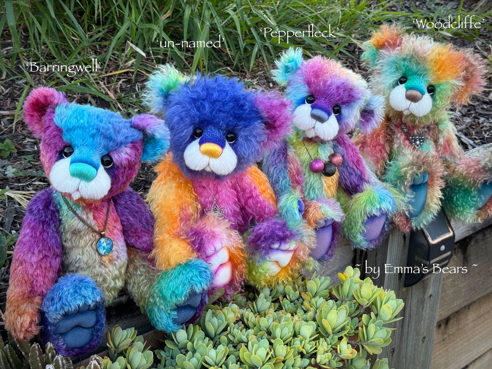 Pepperfleck - 16" hand dyed mohair bear by Emmas Bears - OOAK