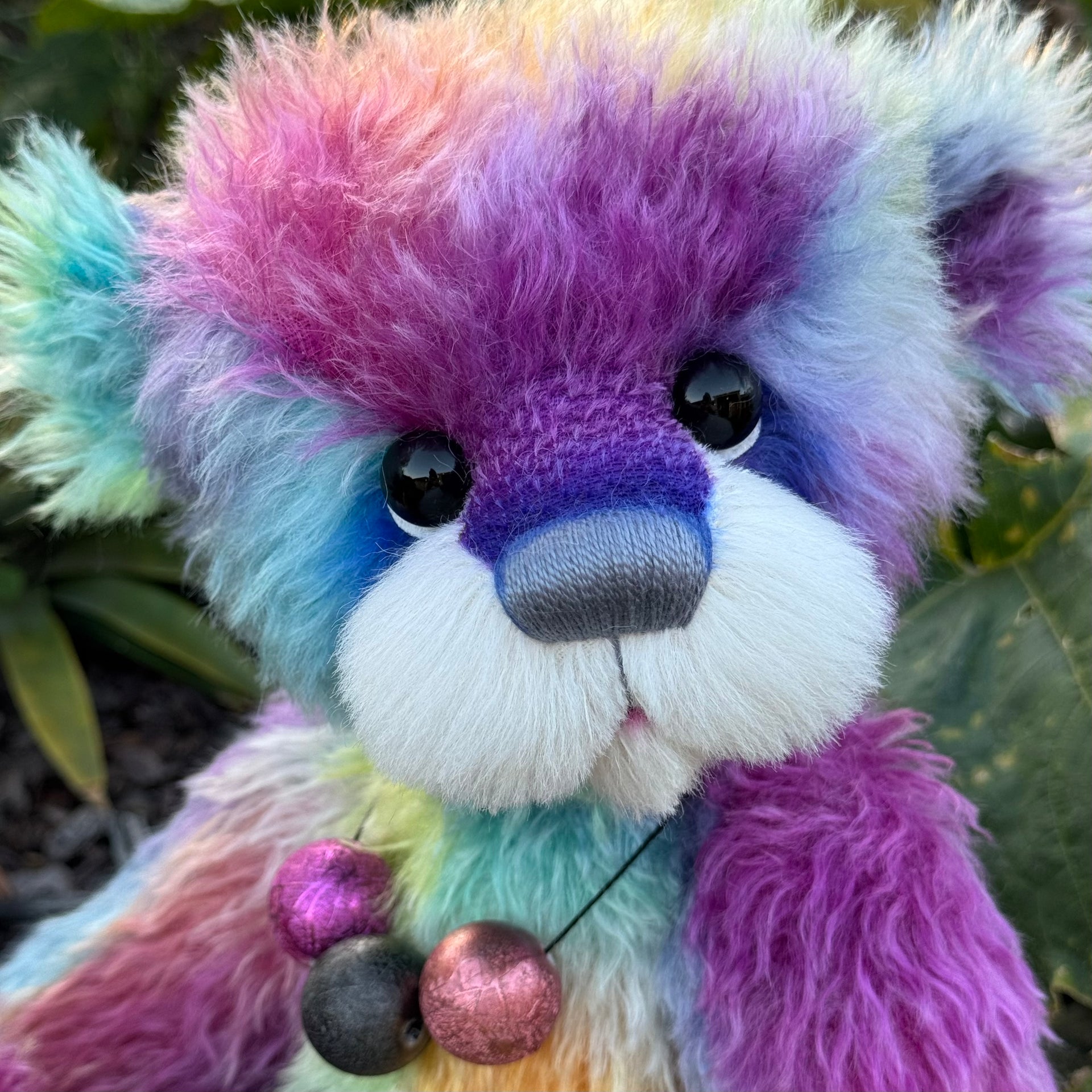 Pepperfleck - 16" hand dyed mohair bear by Emmas Bears - OOAK