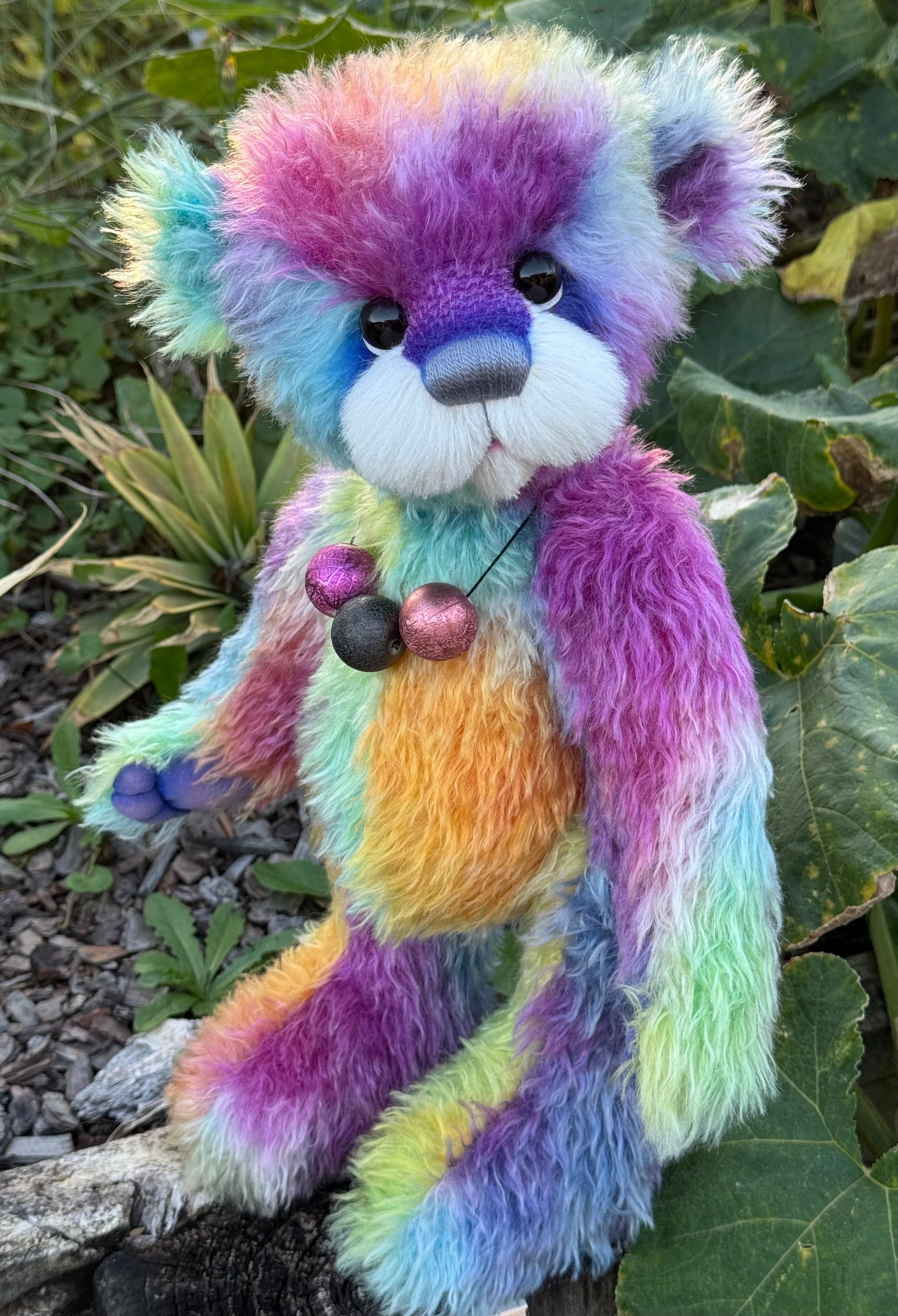 Pepperfleck - 16" hand dyed mohair bear by Emmas Bears - OOAK