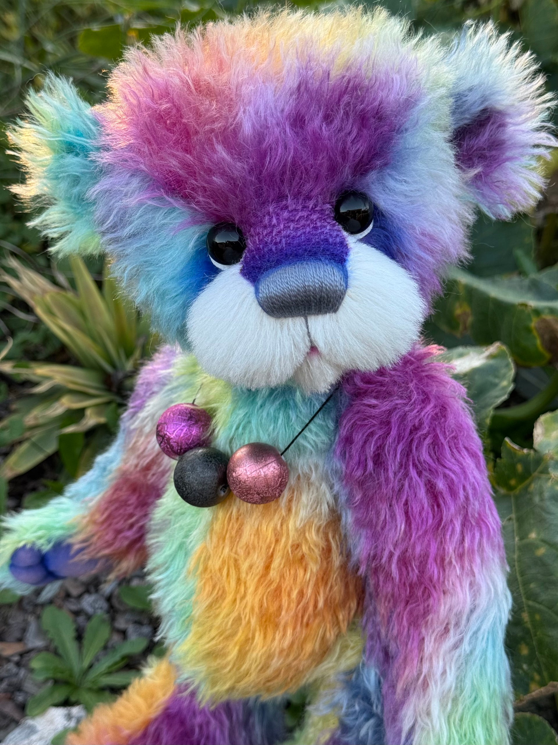 Pepperfleck - 16" hand dyed mohair bear by Emmas Bears - OOAK