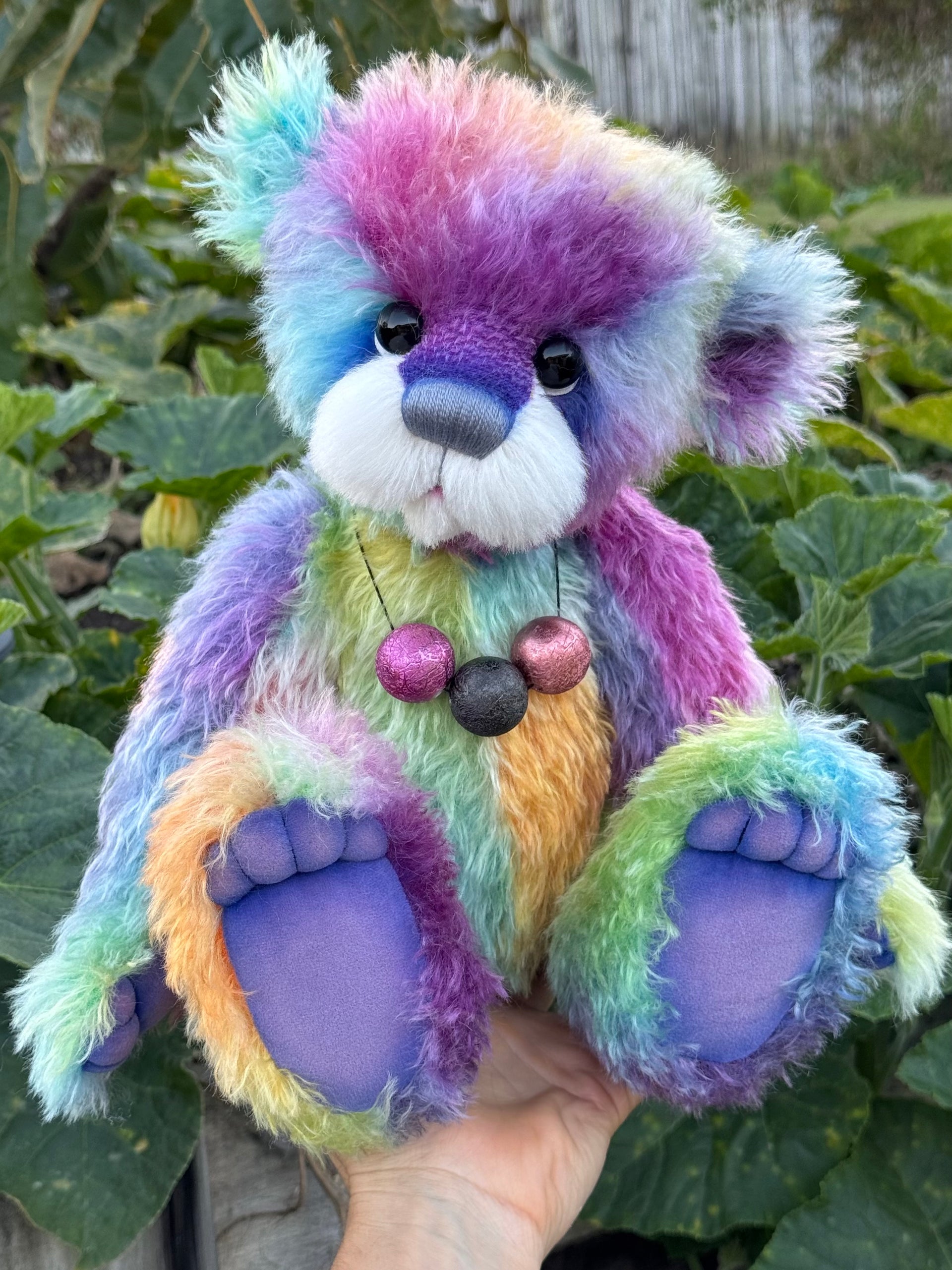 Pepperfleck - 16" hand dyed mohair bear by Emmas Bears - OOAK